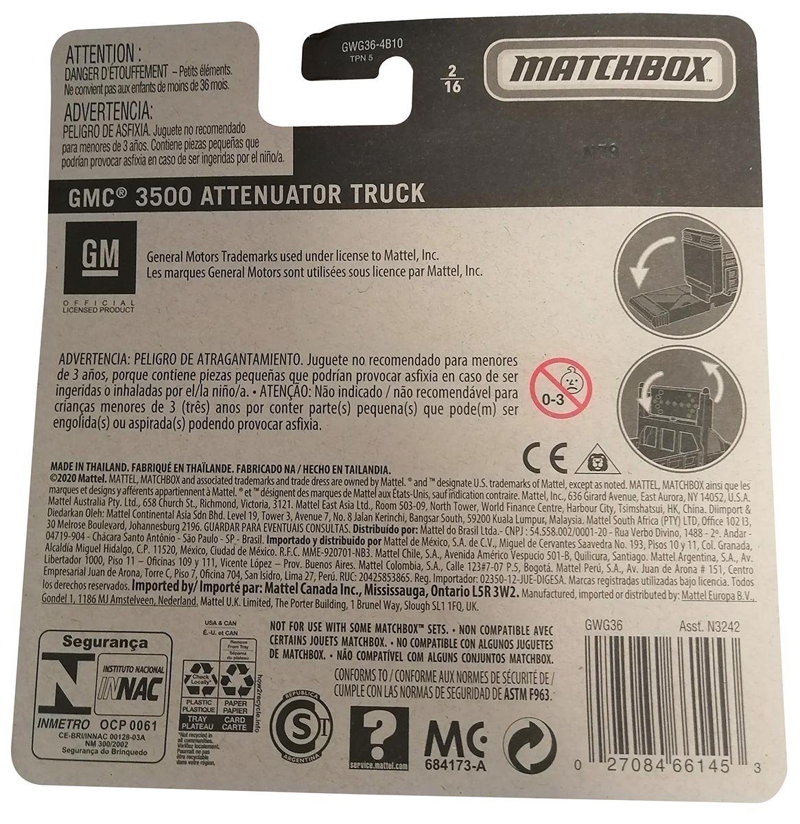 Mattel® Spielzeug-LKW Mattel GWG36 Matchbox Working Rigs GMC 3500
