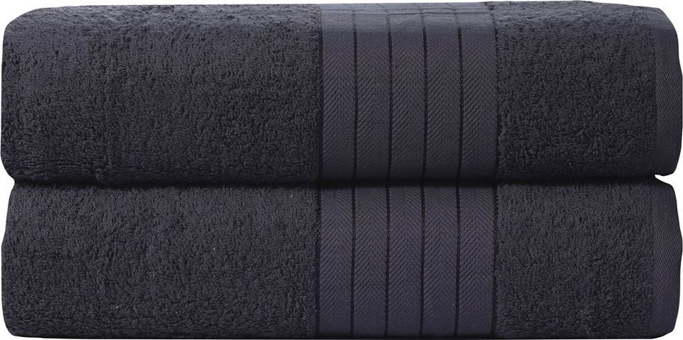 gewebtem mit Badetuch Uni morning (2-St), Frottier good Towels, Rand