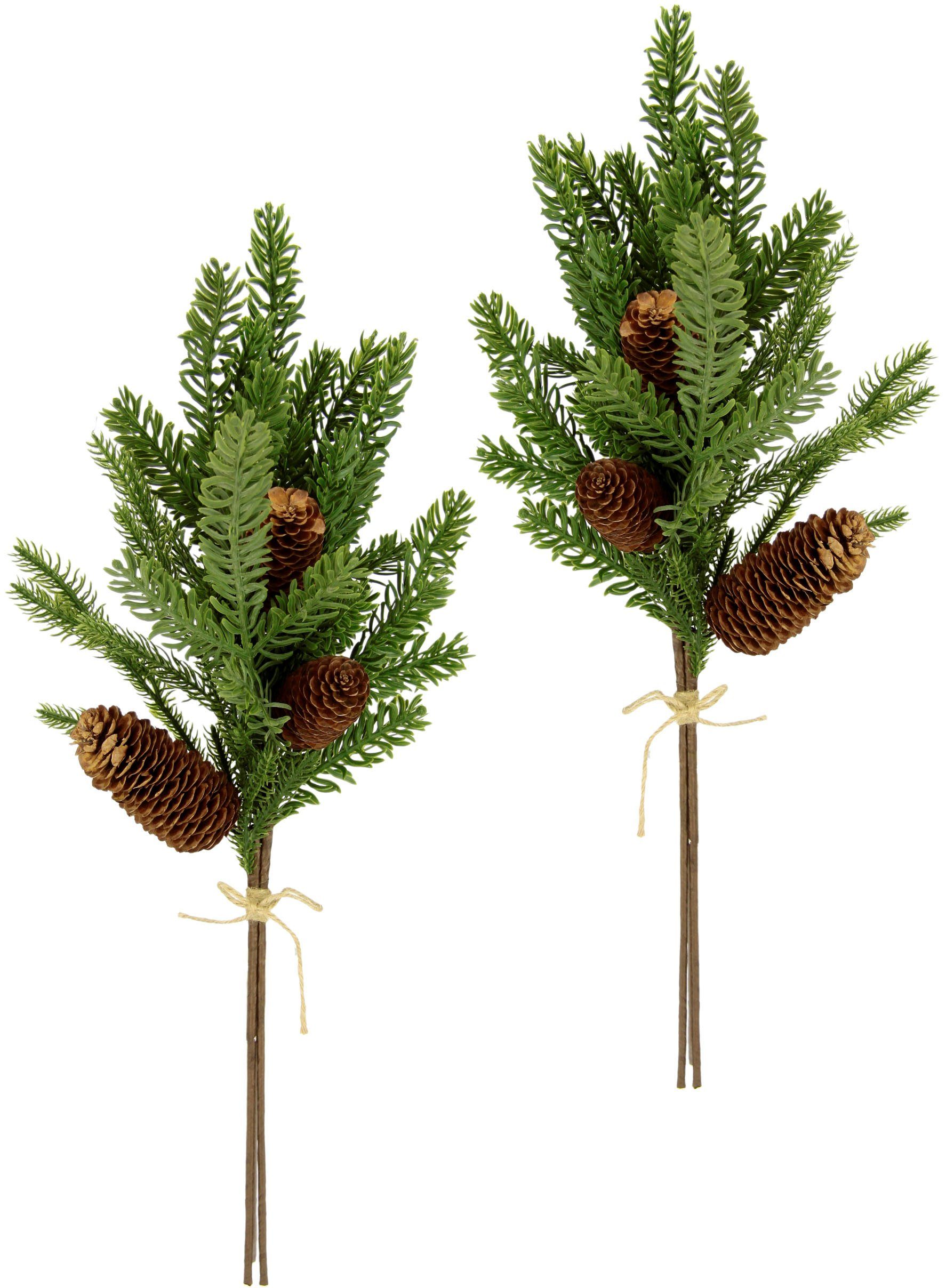 Winterliche Kunstpflanze Kunstzweig, künstlicher Tannenbund Tannenzweig-Bun günstig online kaufen