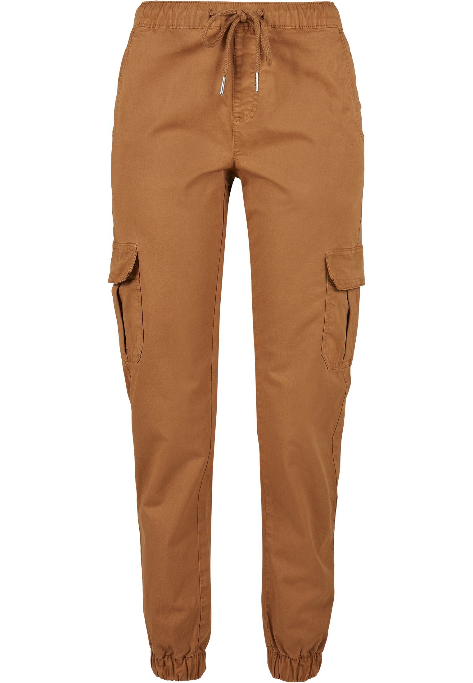 URBAN CLASSICS Cargohose Damen Ladies (1-tlg) toffee Jogging High Pants Cargo Waist