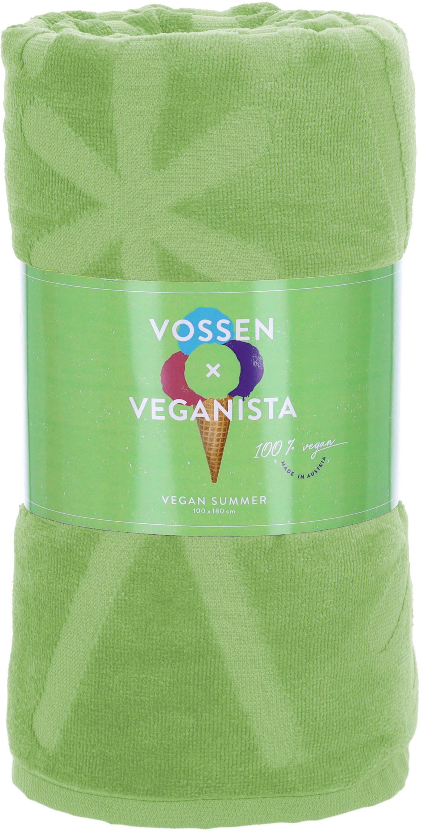 Vossen Strandtuch vegan summer, in Hoch-Tief Optik (1-St), good me nougat Velours