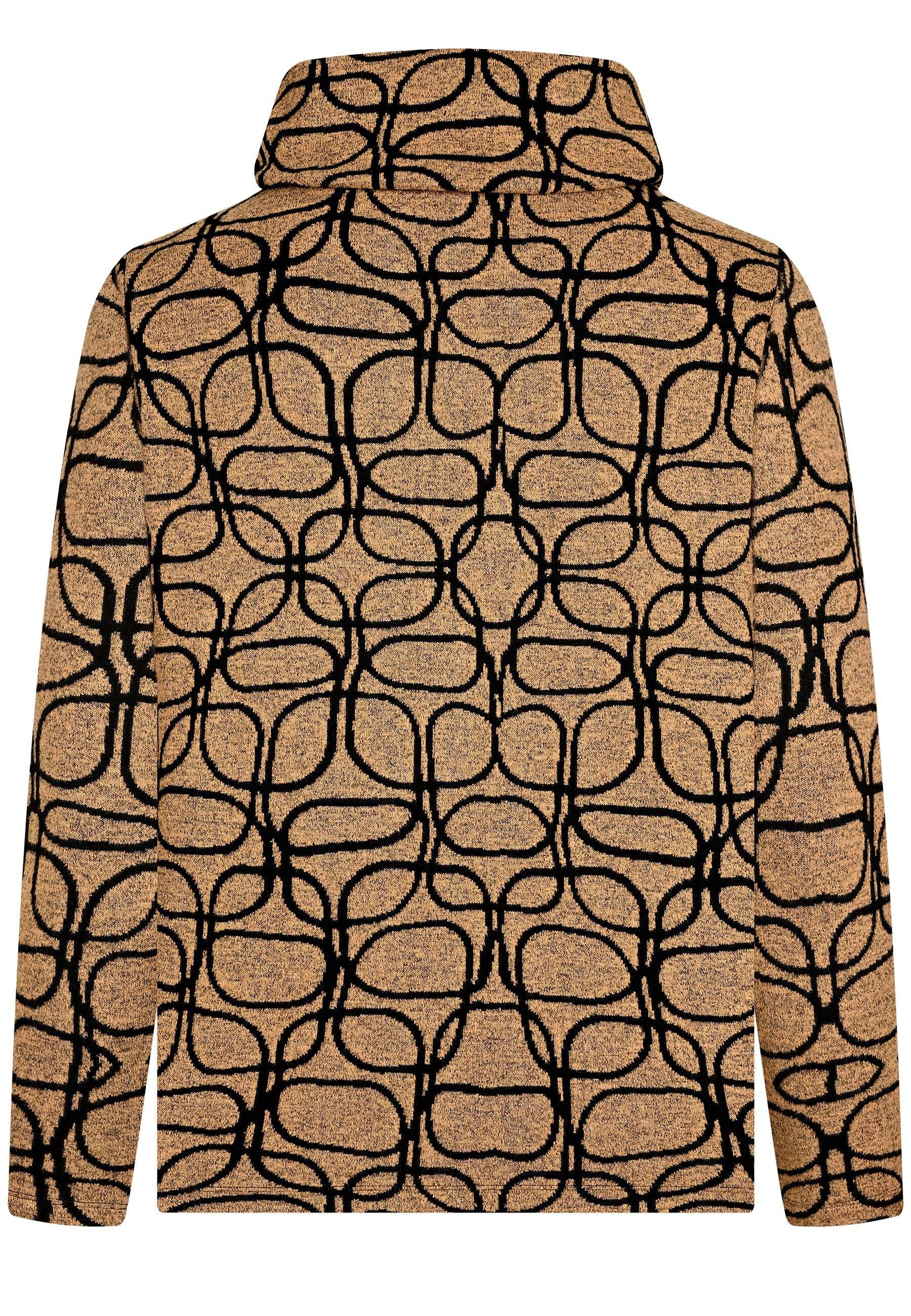 elanza T-Shirt Strickpullover mit Jacquard-Muster in Braun/Schwarz (1-tlg) günstig online kaufen