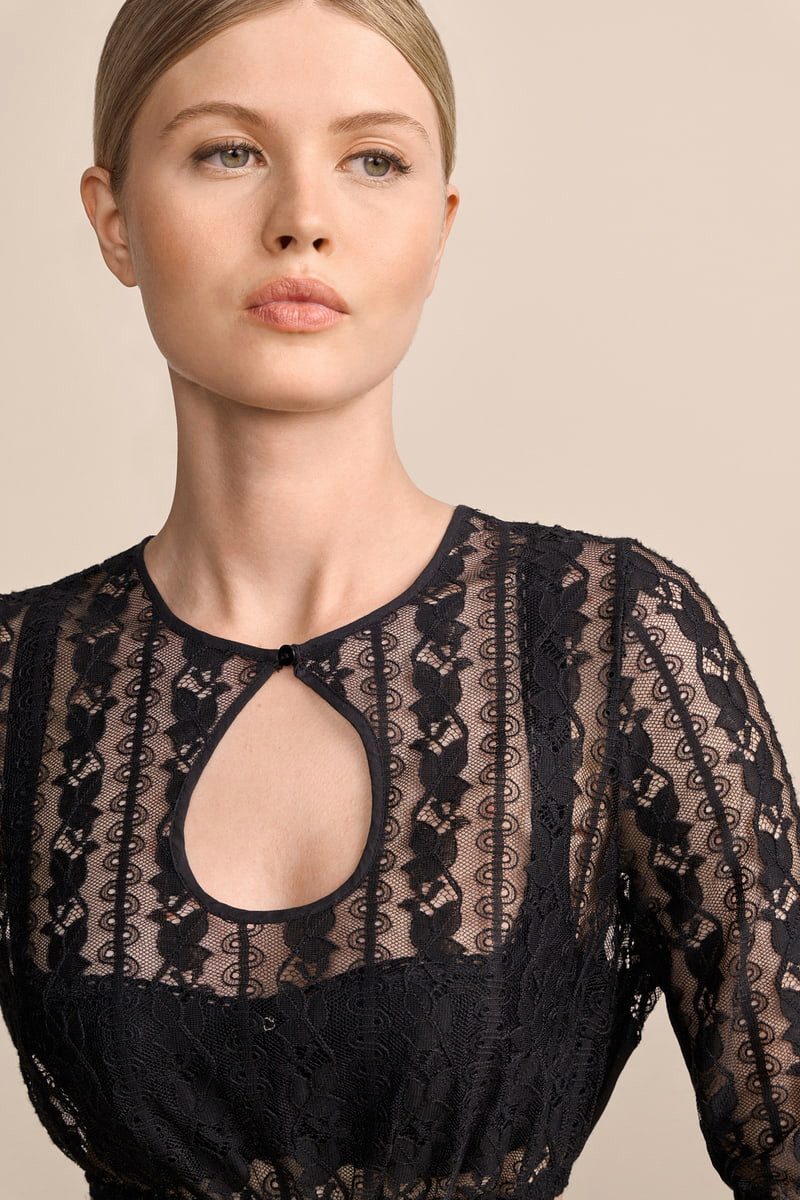 Krüger Madl Dirndlbluse Dirndlbluse Coline - schwarz
