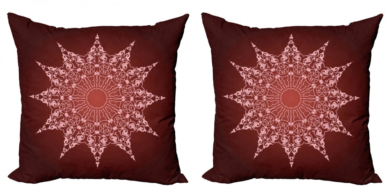 Kissenbezüge Modern Accent Doppelseitiger Abakuhaus Muster-Details Digitaldruck, (2 Stück), Mandala Dekoratives