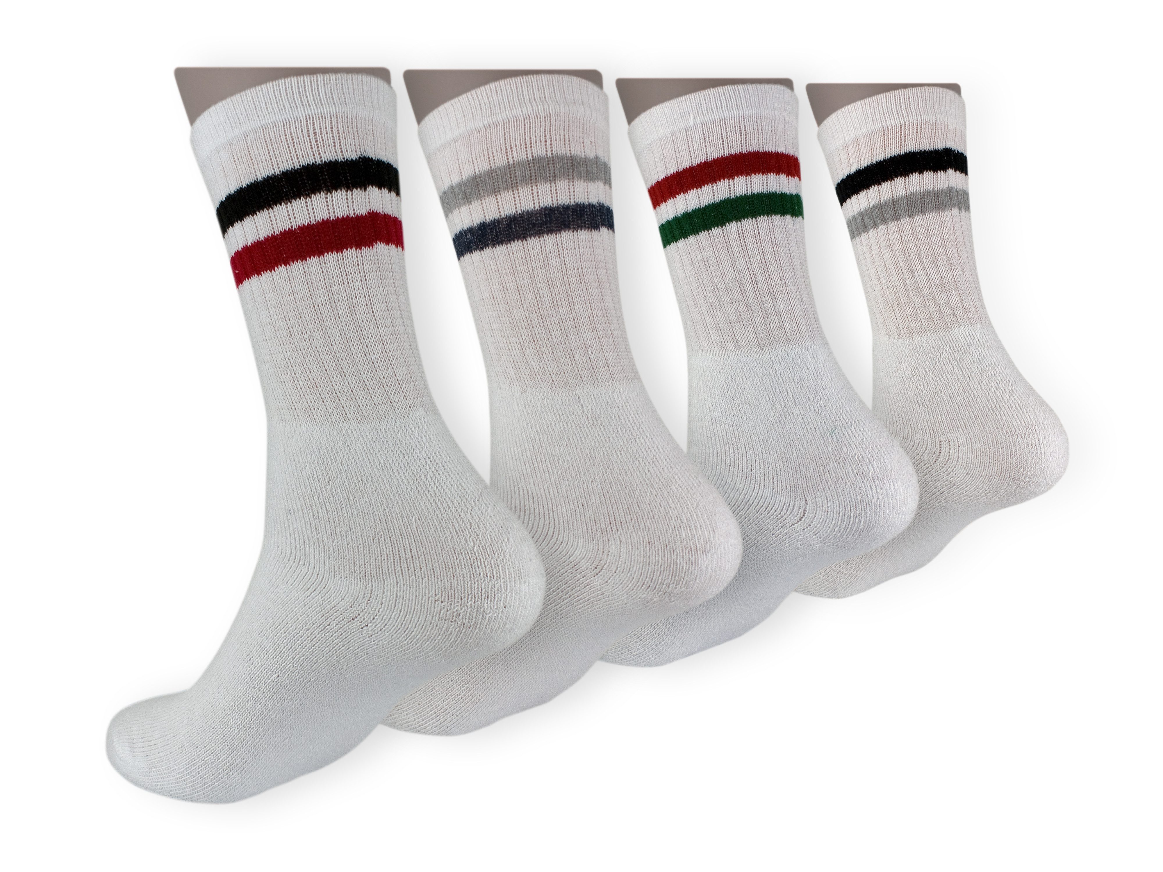 Die Sockenbude Tennissocken SPORTS (Bund, 4-Paar, weiß) mit Ringeln im Scha günstig online kaufen