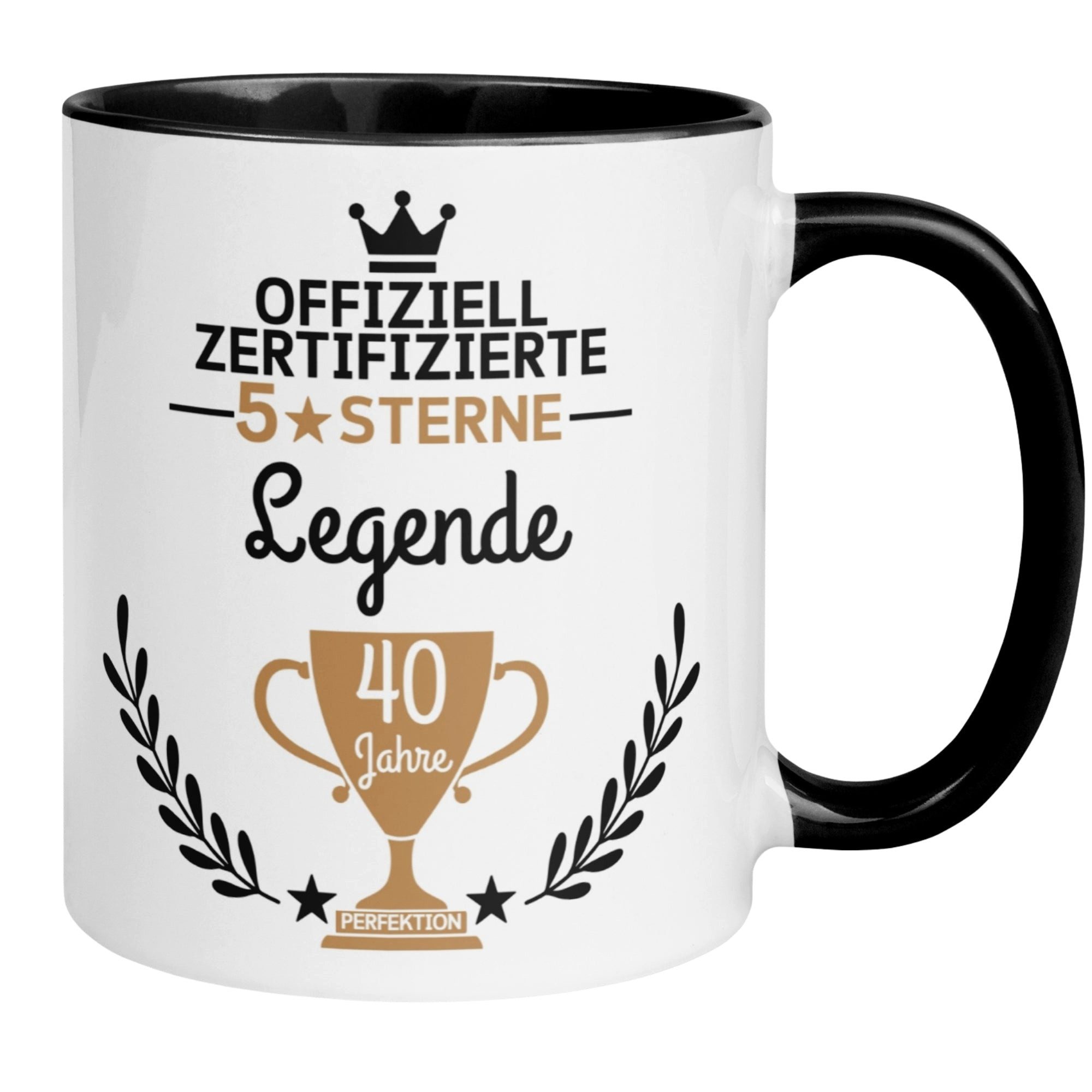 Momentals Tasse 40. Geburtstag Mann Frau – 5 Sterne Legende – Männer Frauen, Gratis Versand · Links-&Rechtshänder · Spülmaschinenfest