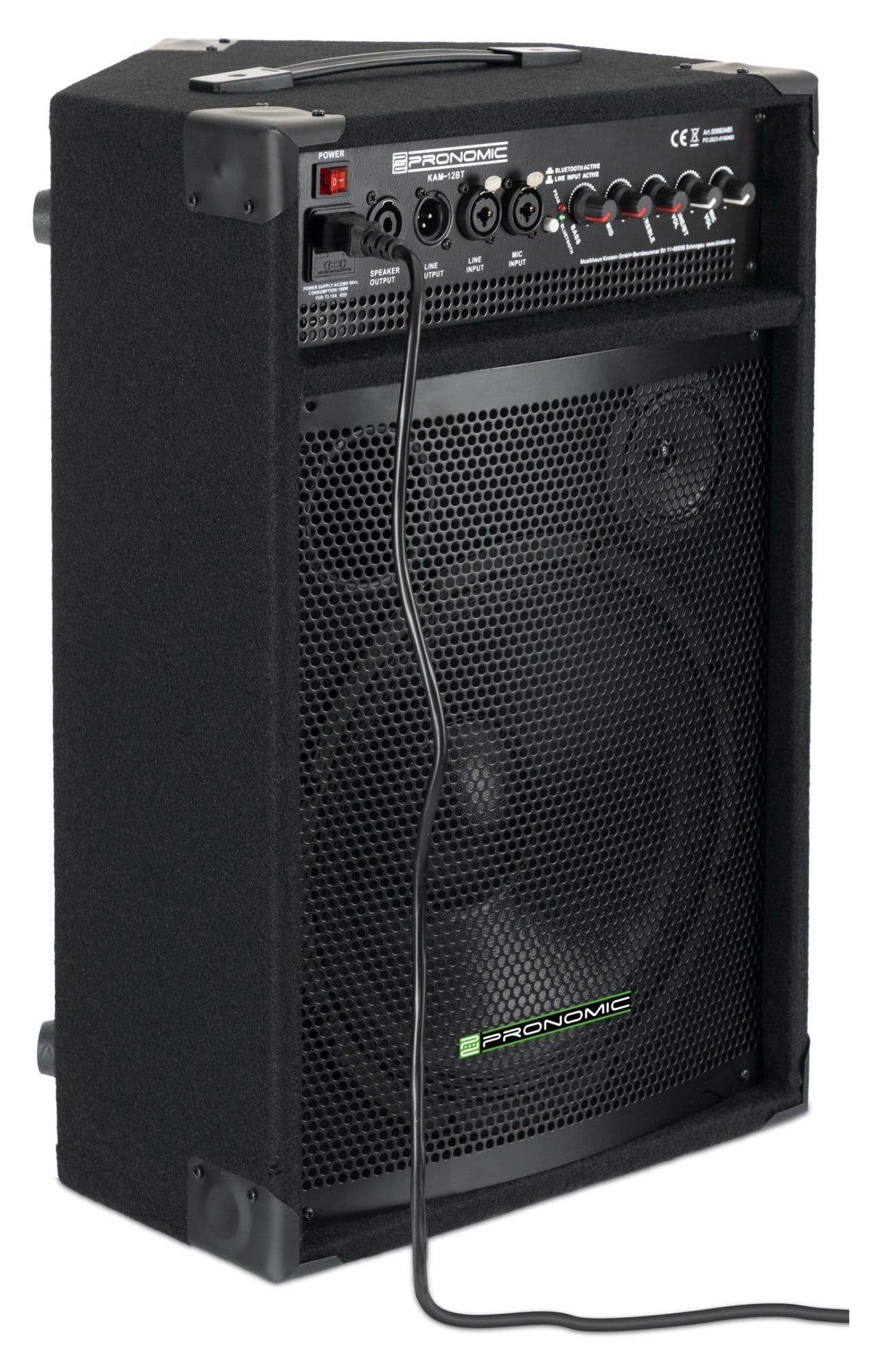 Lautsprecher im 2-Wege-Multifunktionsbox W, KAM-12BT (Bluetooth, 120 Wedge-Format) Bühnenmonitor Pronomic Aktiver