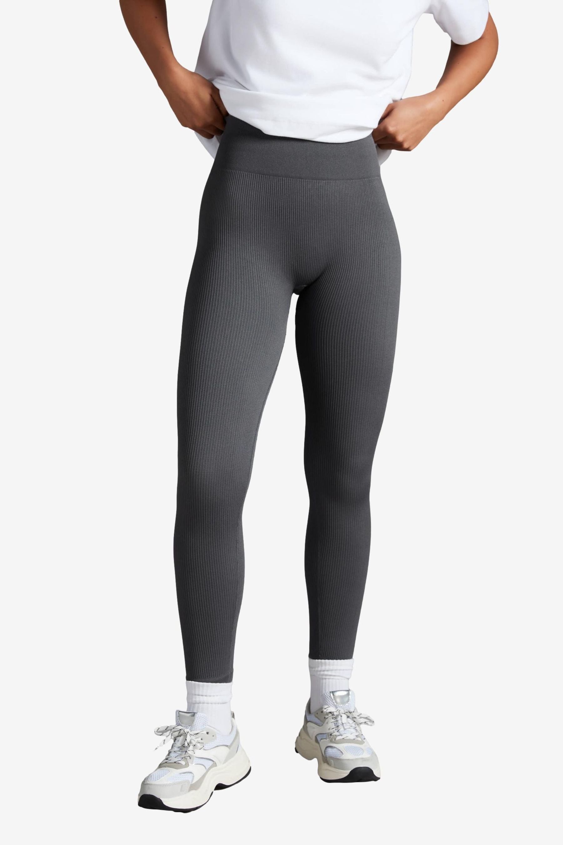 Highwaist Leggings Gerippte Hochbund-Leggings im 2er-Pack