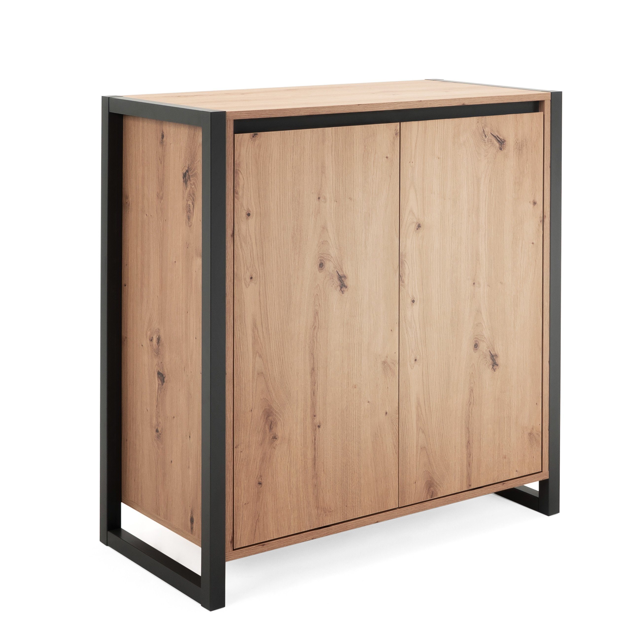 Newroom Kommode Vincent, Wildeiche Sideboard Vintage Industrial Highboard Anrichte Wohnzimmer