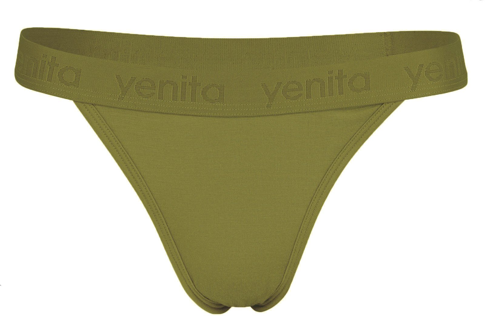Yenita® String weich und atmungsaktiv durch Bambusviskose Olive