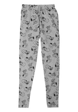 United Labels® Schlafanzug The Peanuts Snoopy Schlafanzug Damen - Pyjama Set Langarm Rosa/Grau