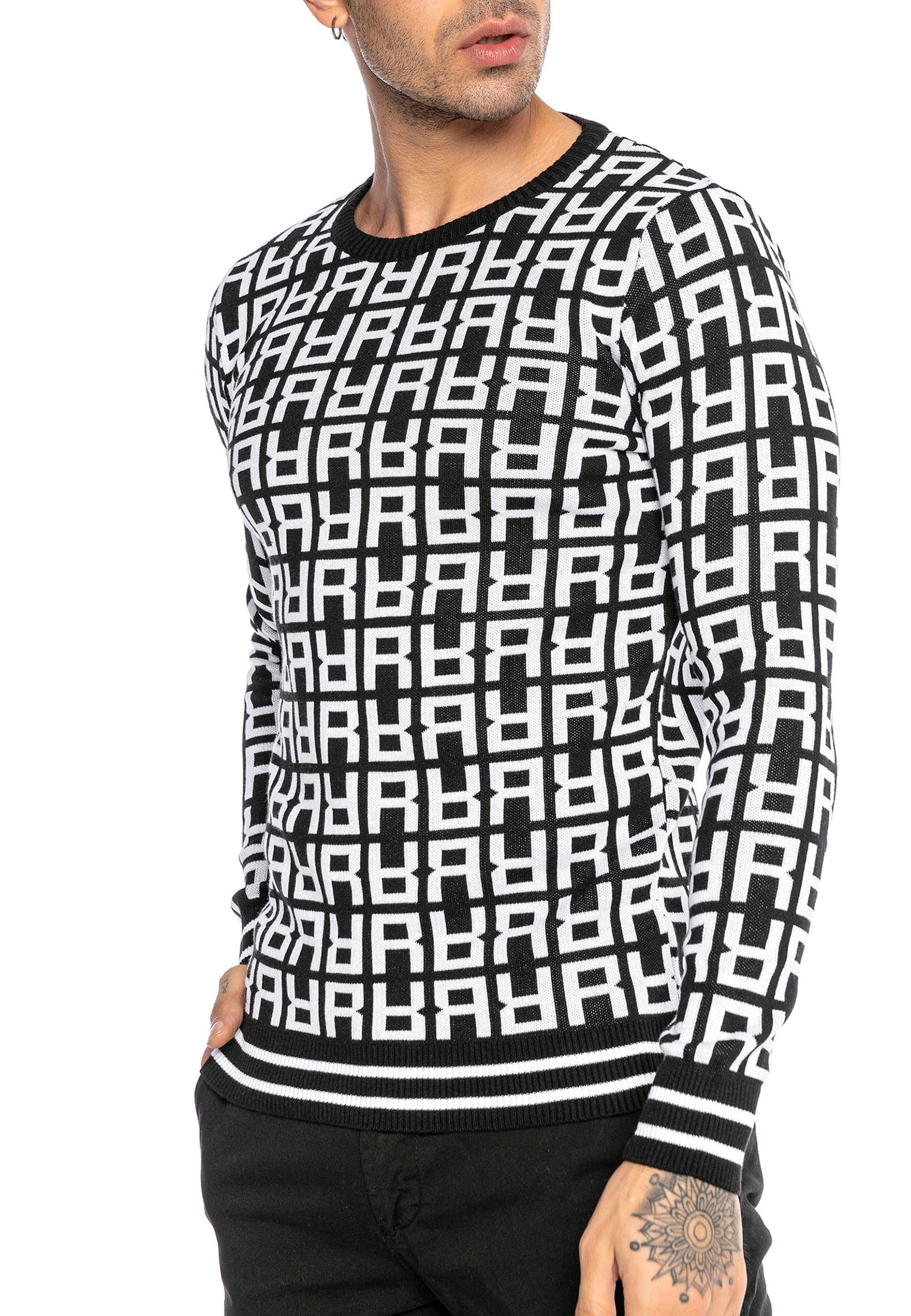 RedBridge Strickpullover mit Rundhalsausschnitt und Allover-Muster Allover-Muster