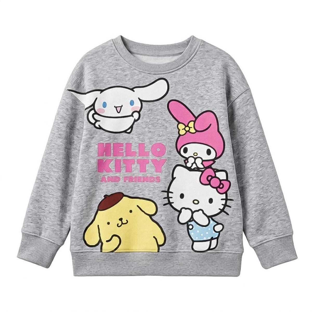 SANRIO Sweatshirt Hello Kitty Kinder French Terry für Mädchen Alltag und Freizeit