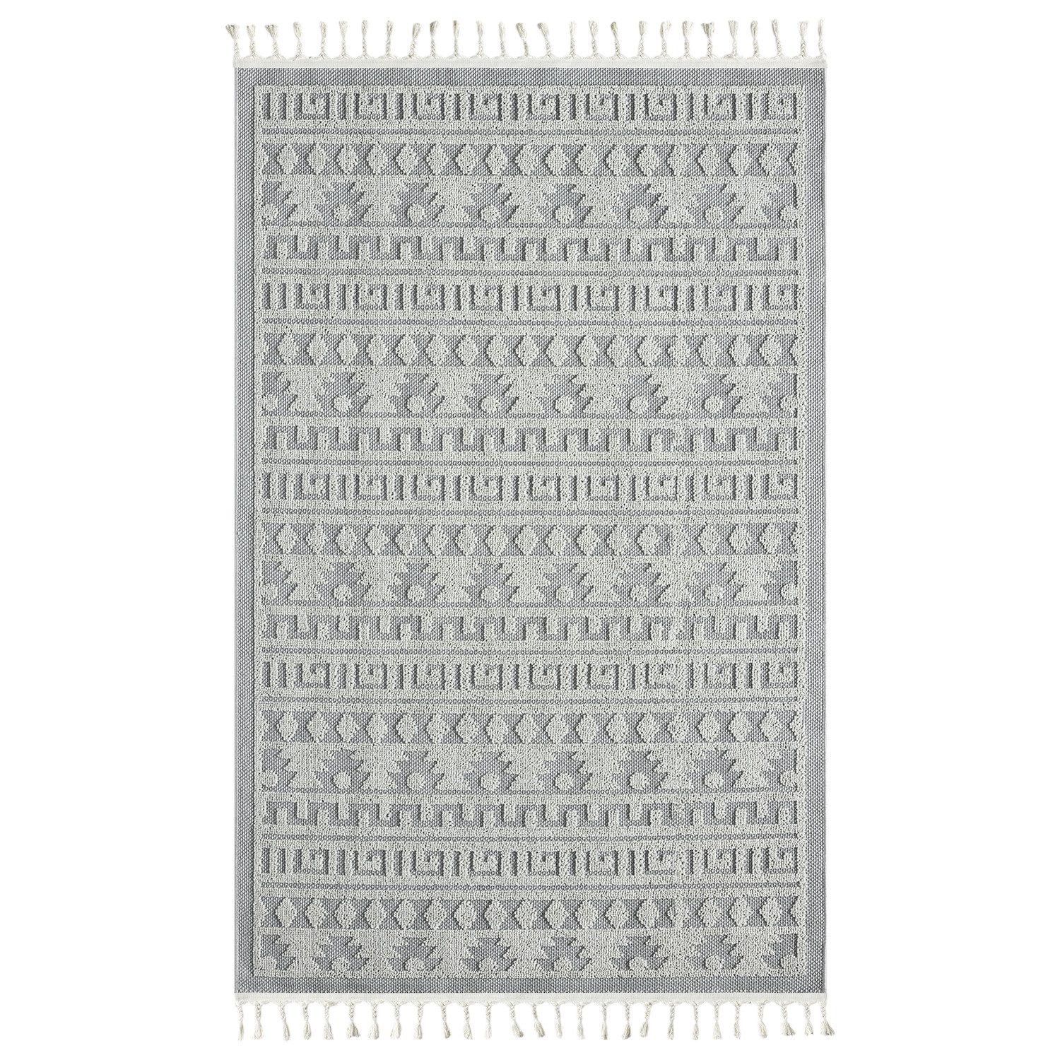 Vimoda Teppich Wohnzimmer Boho Skandi Frisé-Teppich, günstig online kaufen