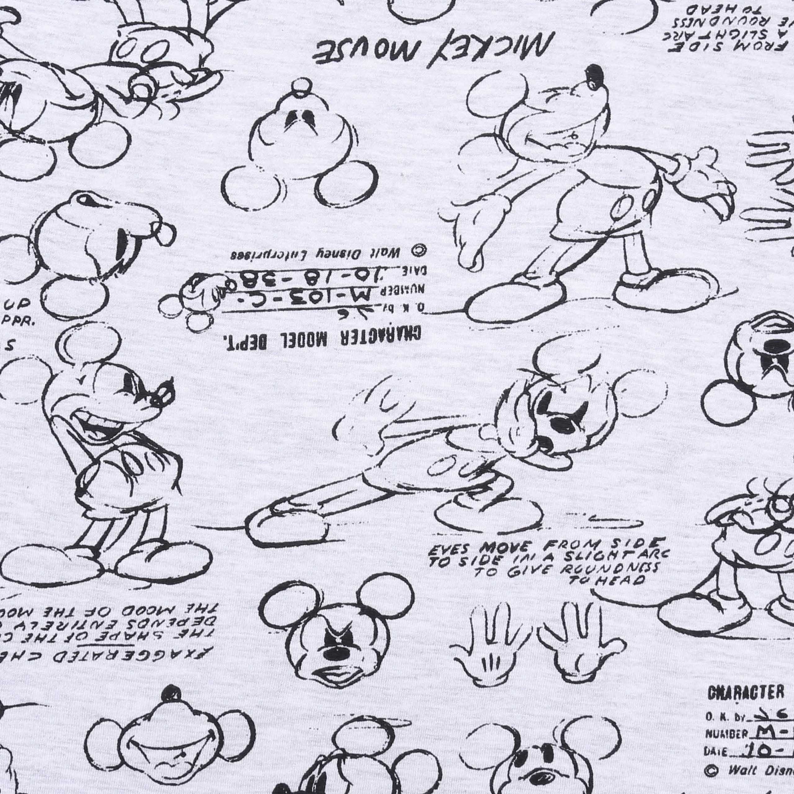 Disney Mickey Mouse Nachthemd DISNEY Mickey Mouse Graues Kurzarm-Nachthemd, Damennachthemd, XS
