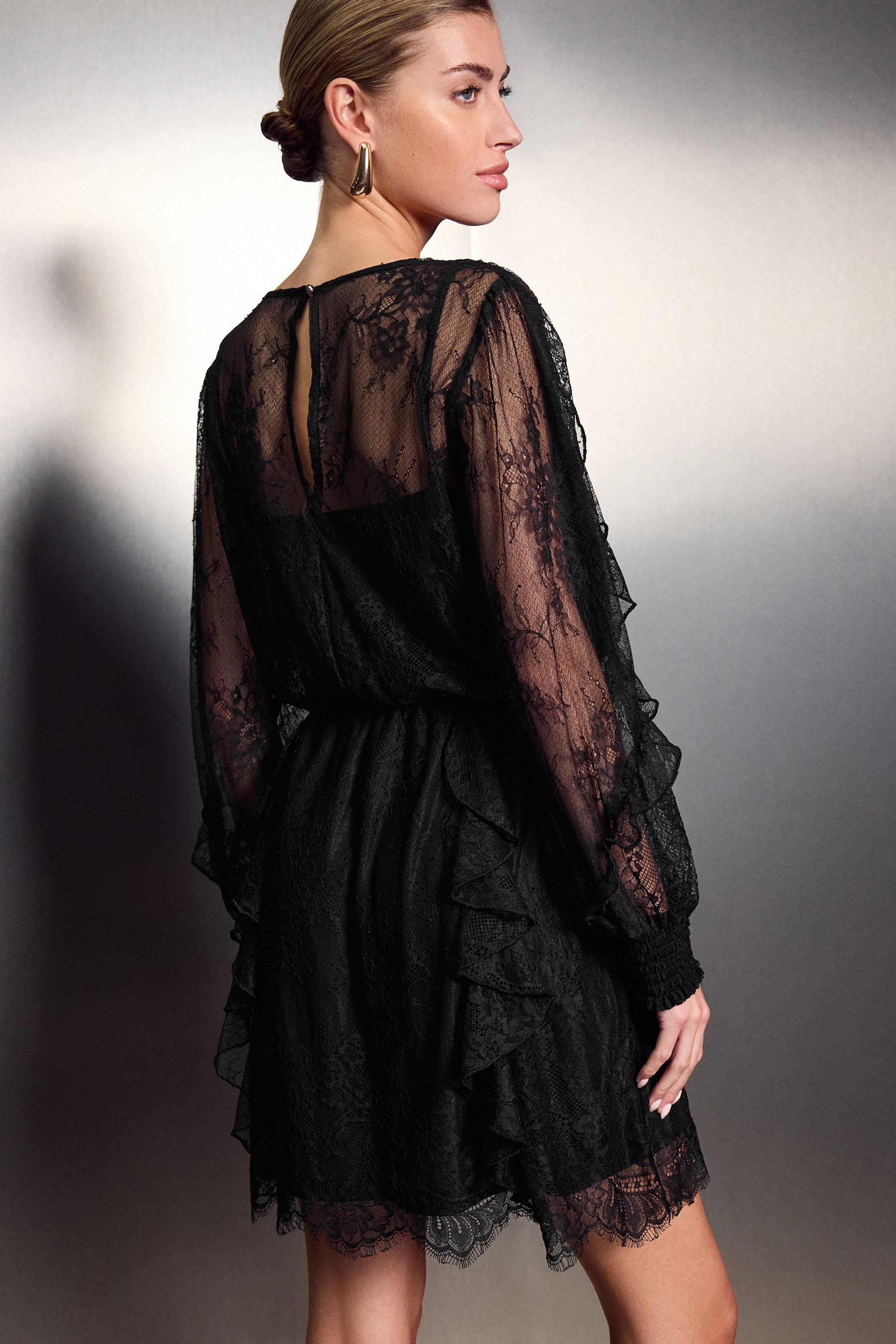 Next Spitzenkleid Langarm-Minikleid mit Spitze und günstig online kaufen