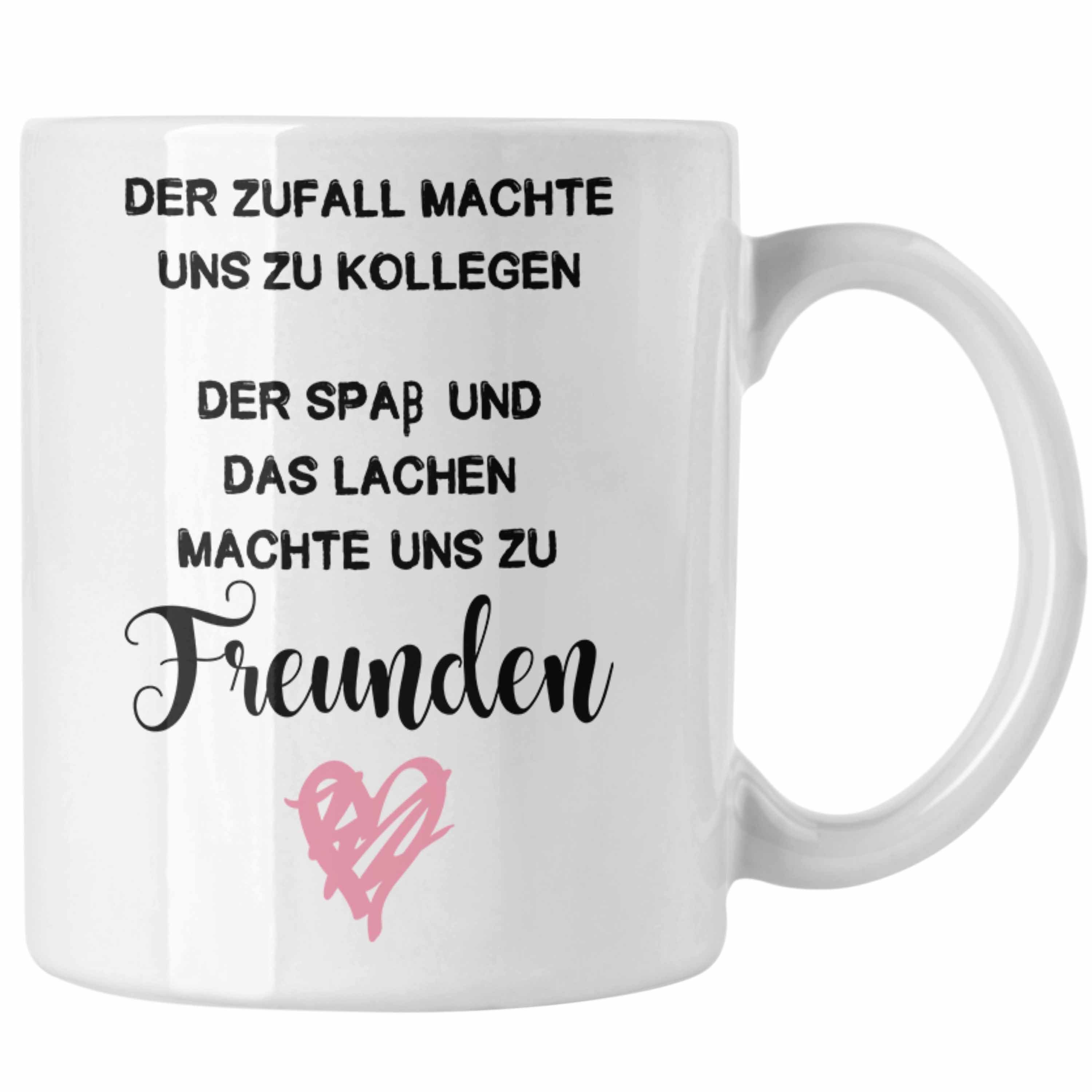 Trendation Tasse Trendation - Jobwechsel Tasse Geschenk Kollegin Abschiedsgeschenk Neuer Job Der Zufall Machte Uns Zu Kollegen Weiss