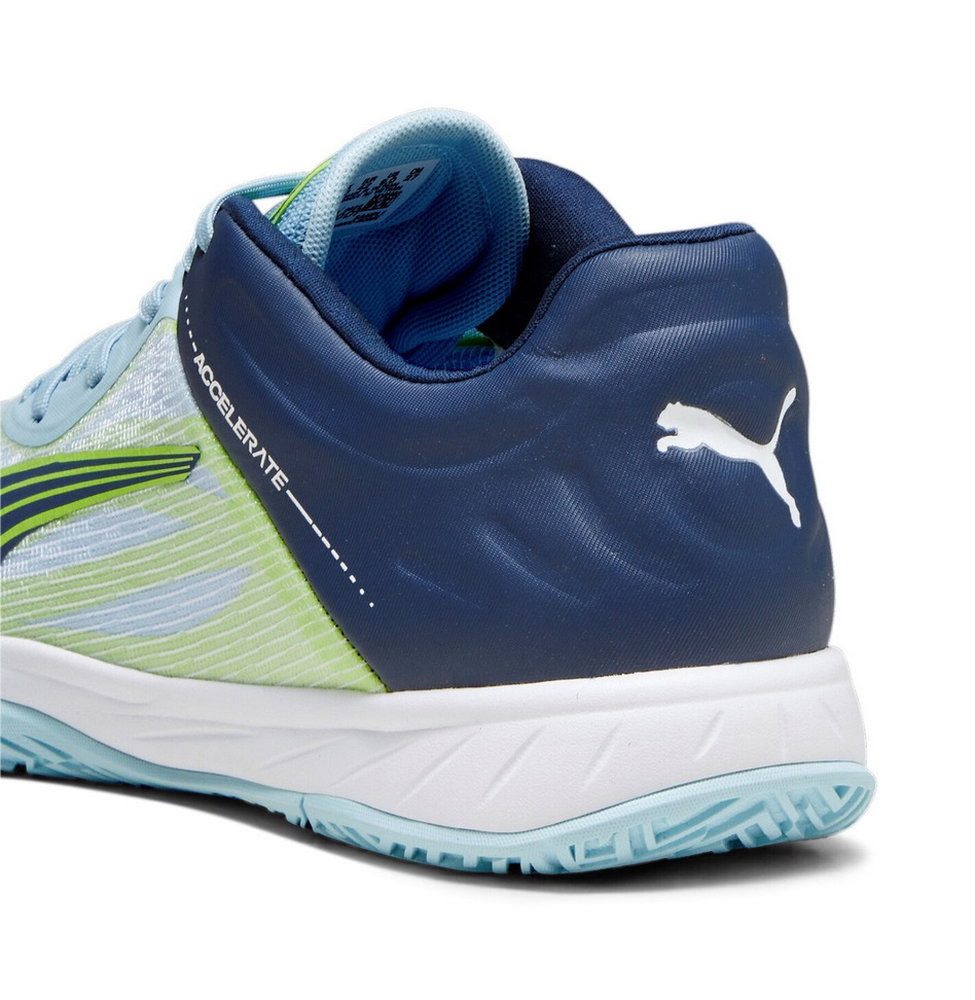 PUMA Hallen-Indoorschuhe Accelerate Turbo dunkelblau/hellblau/grün Herren Badmintonschuh – Bild 5 von 5