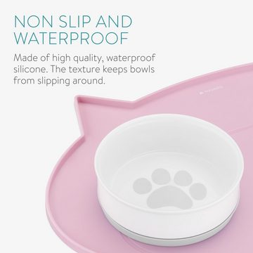 Navaris Napf Rutschfeste Silikonmatte als Futtermatte für Hunde- und Katzennäpfe
