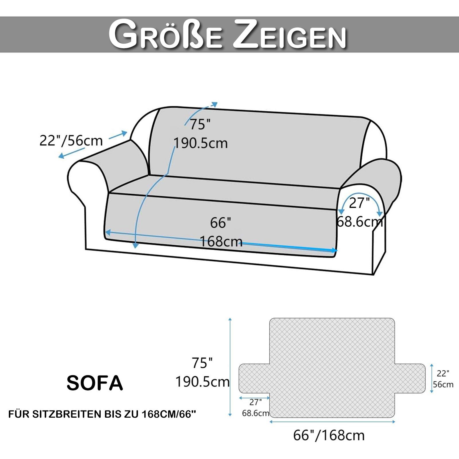 BTTO Sesselschoner Sofahusse mit Taschen, Sofaschoner 1/2/3 Sitzer Rutschfe günstig online kaufen