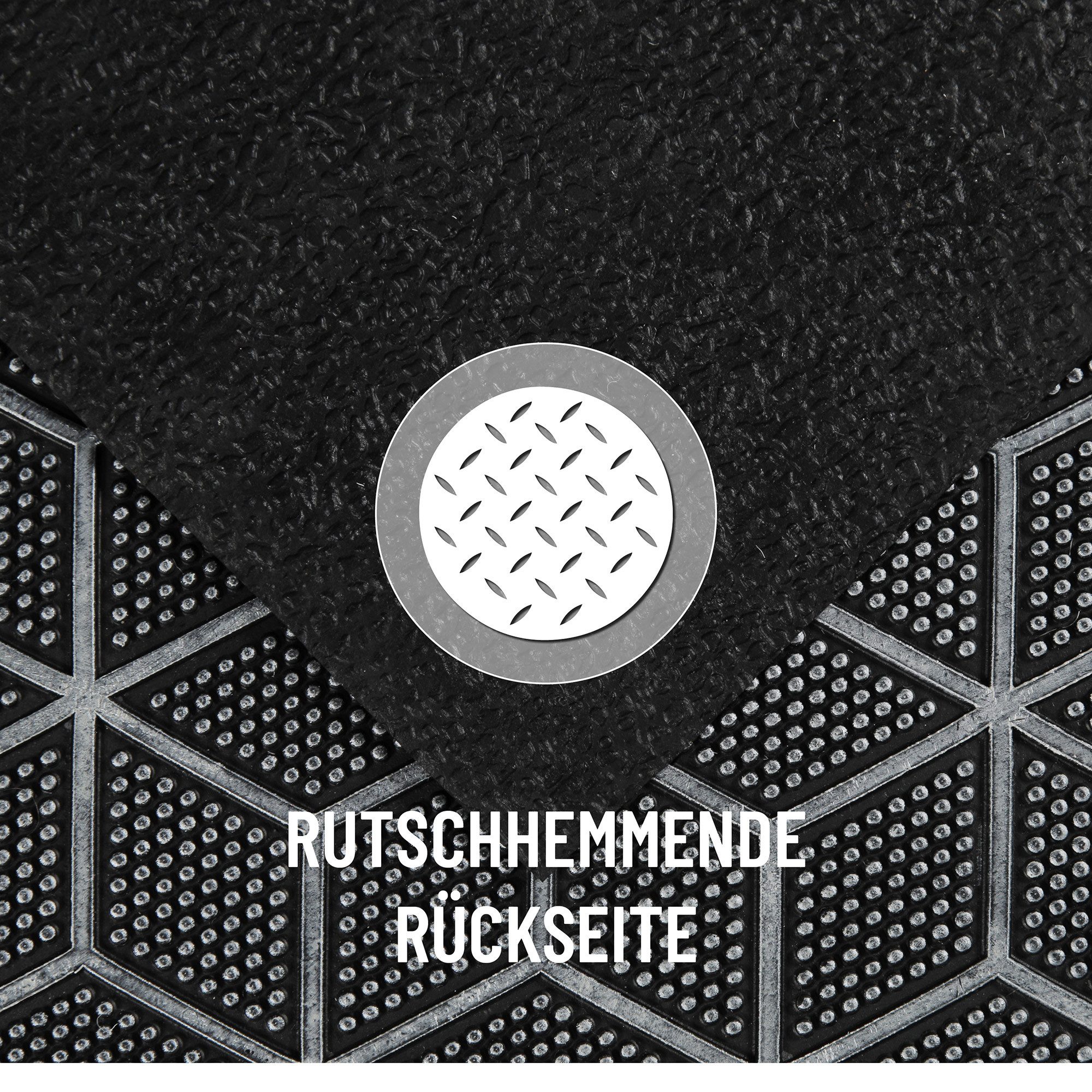 Wecon home Fußmatte Bossa Groove, rechteckig, Höhe: 4 mm, Gummi, pflegeleicht, abwaschbar, rutschfest, geometrisches Muster