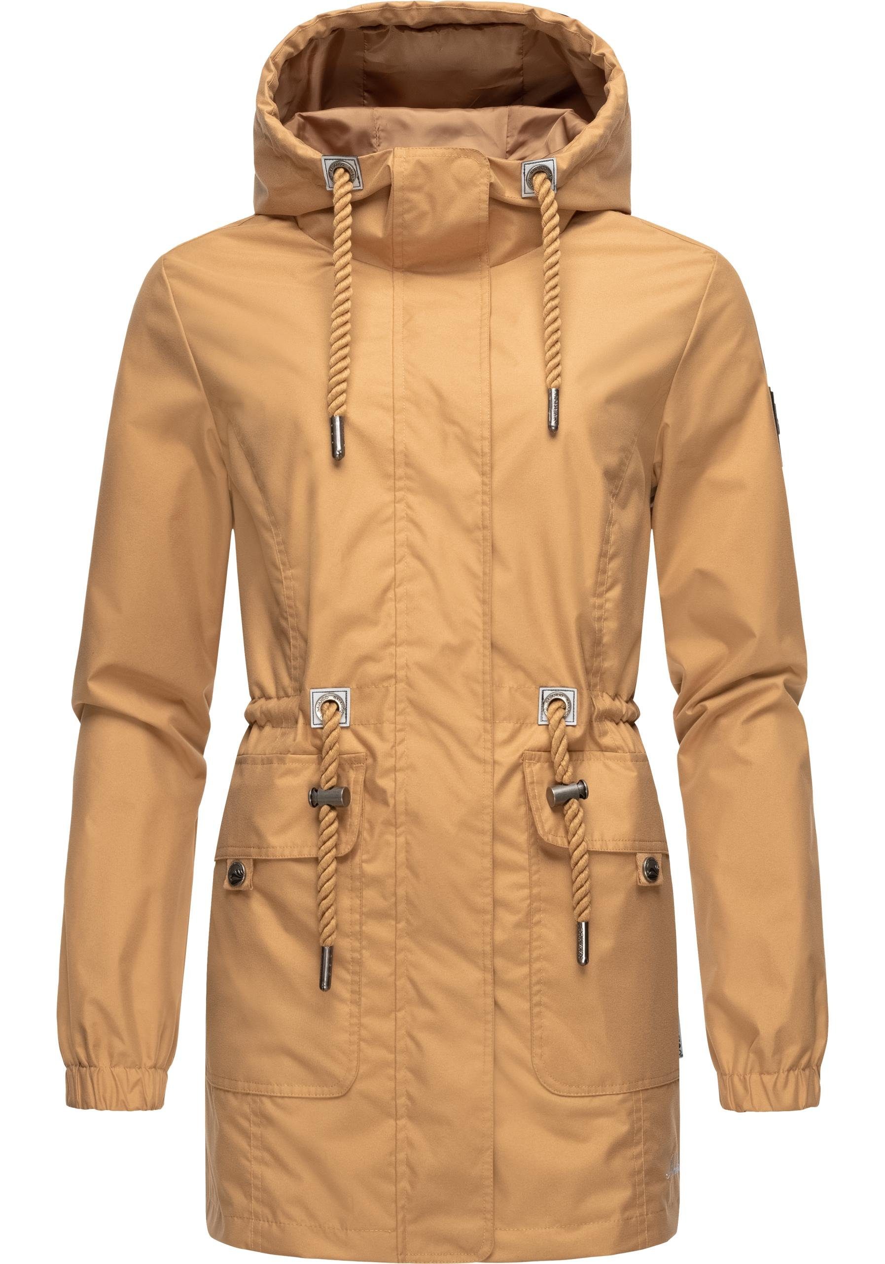 aus Outdoorjacke Damen Parka Navahoo Materialien recycelten Übergangs Neophee braun