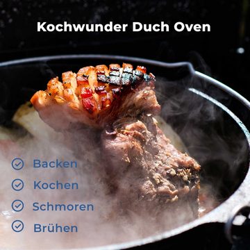 osoltus Grillerweiterung osoltus Feuertopf Dutch Oven 9qt Gusseisen 8,5 Liter / Heber