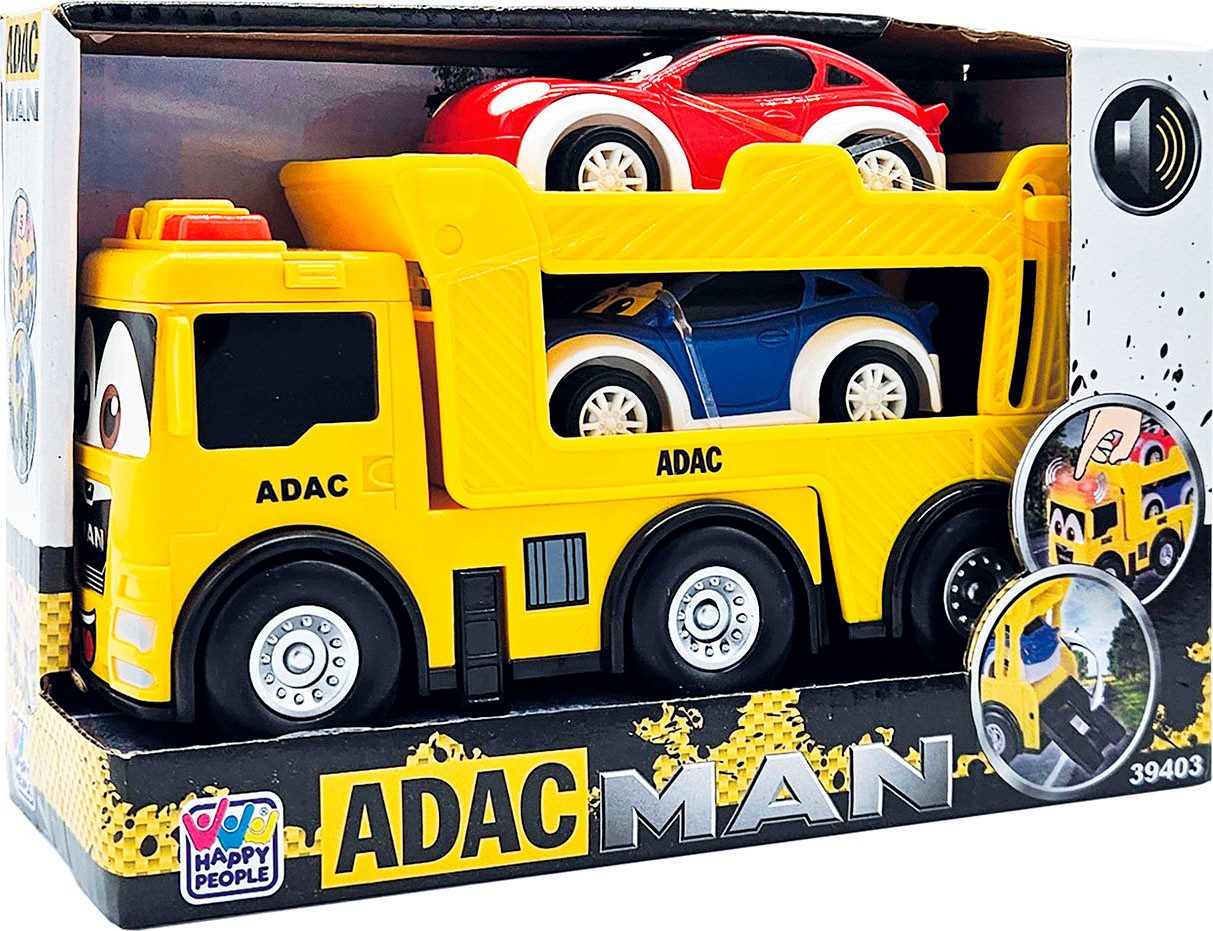 Happy People Spielzeug-Auto ADAC MAN Autotransporter, inklusive 2 Autos, mit Licht- und Soundeffekt – Bild 5 von 5