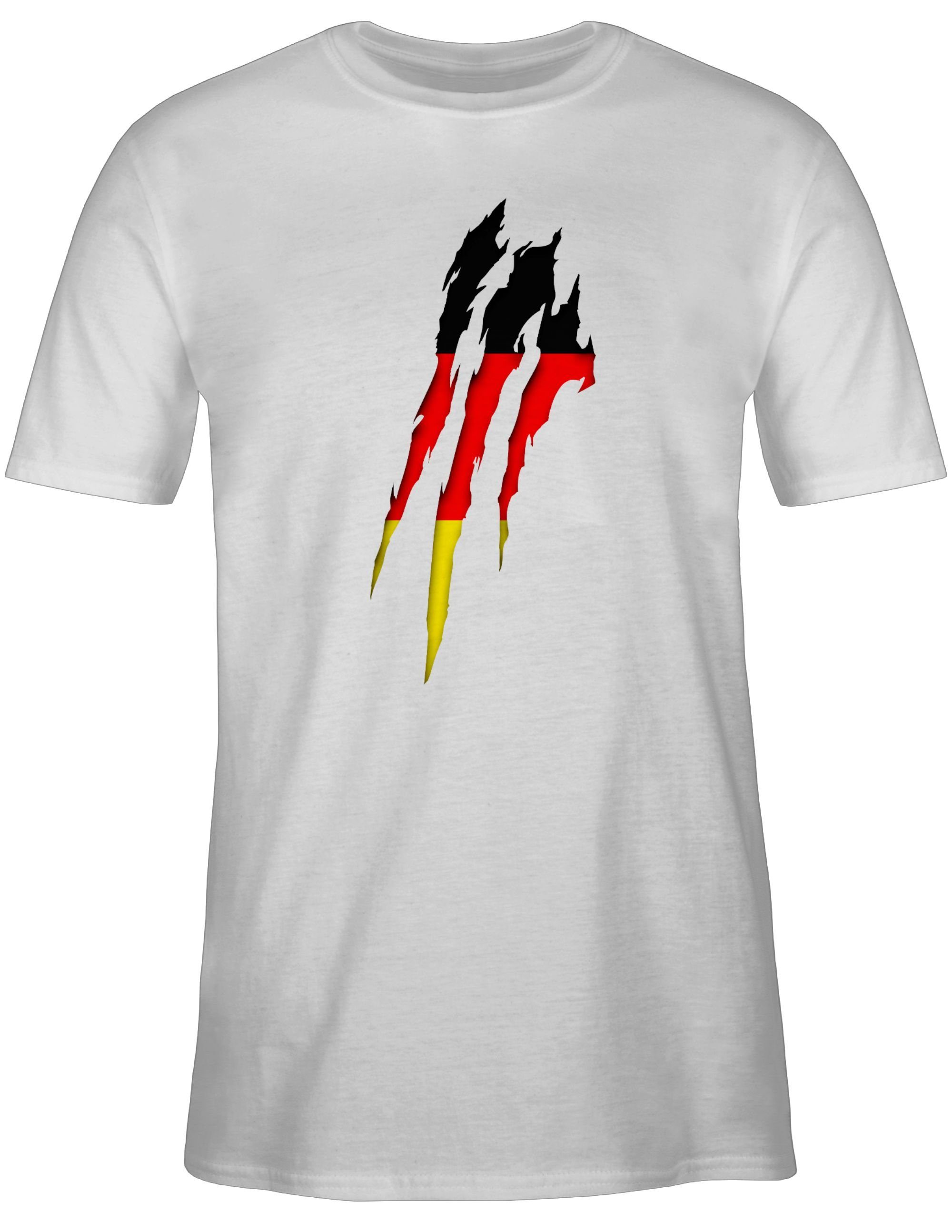 T-Shirt Deutschland Krallenspuren Germany, Schwarz Rot Gold