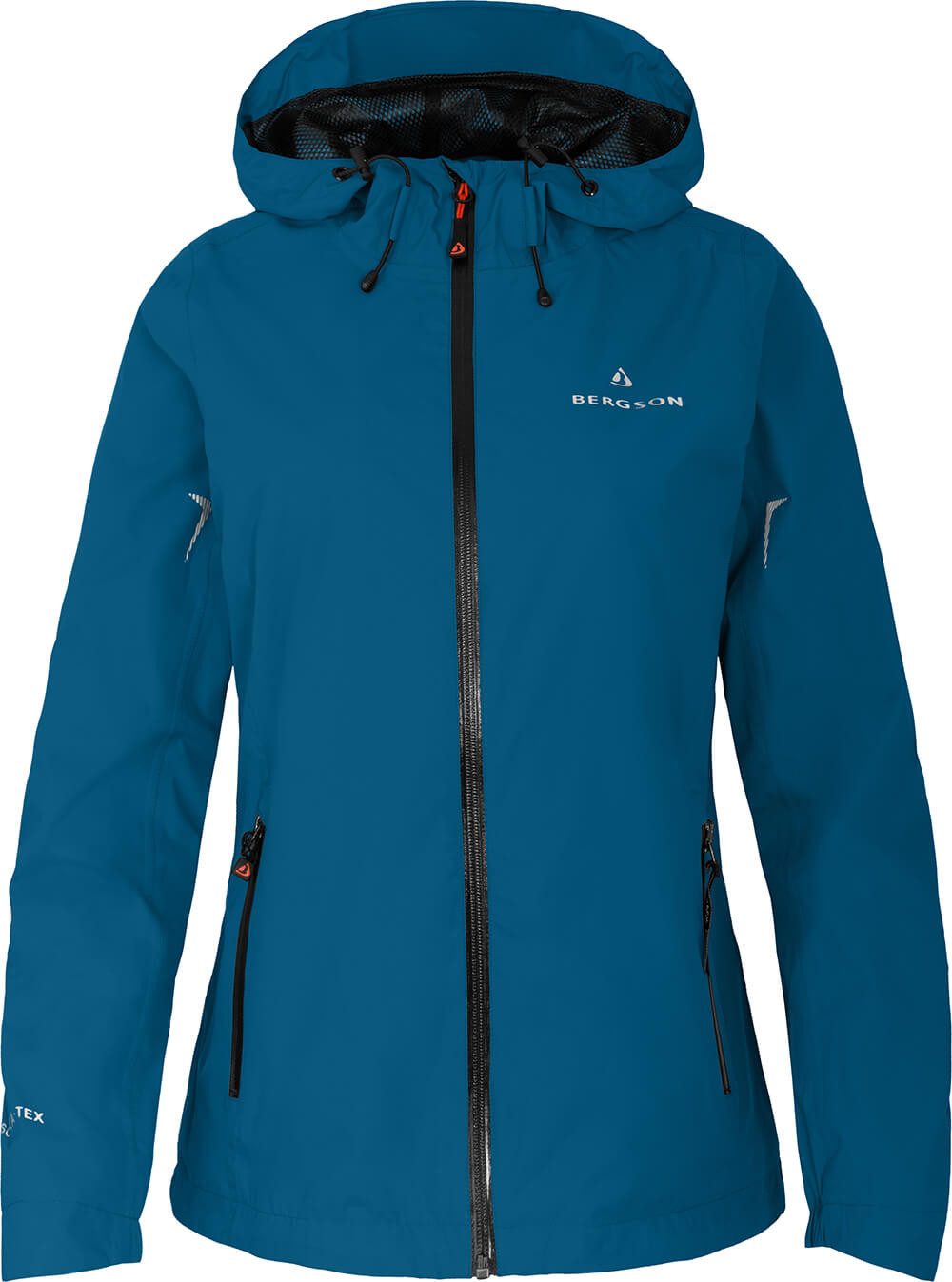Bergson Regenjacke HELLI Damen Regenjacke, Netzfutter, 12000 mm Wassersäule, Kurzgrößen, Saphi