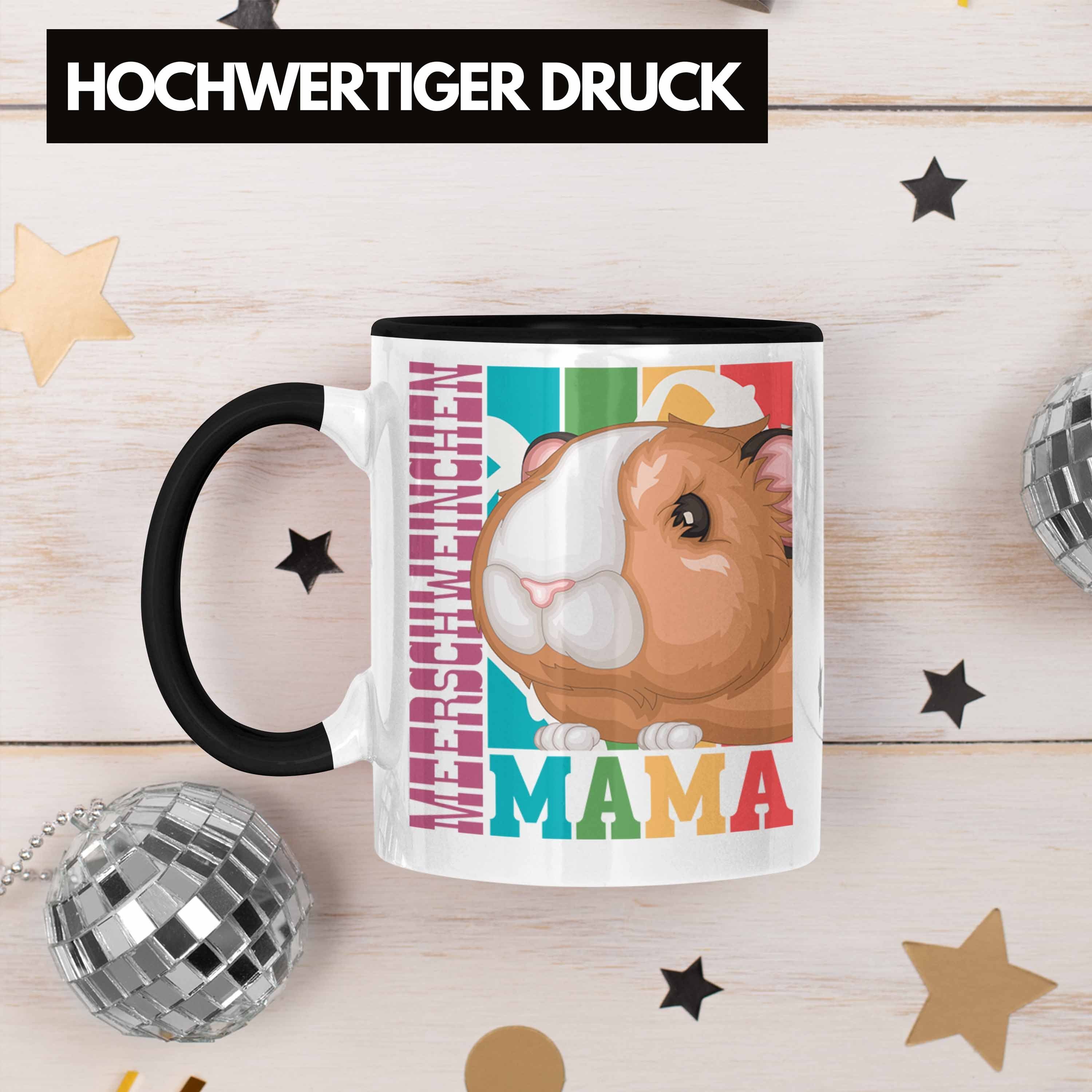 Trendation Tasse Besitzerin Tasse Mama - Geschenk Trendation für Schwarz Hasen Meerschweinchen