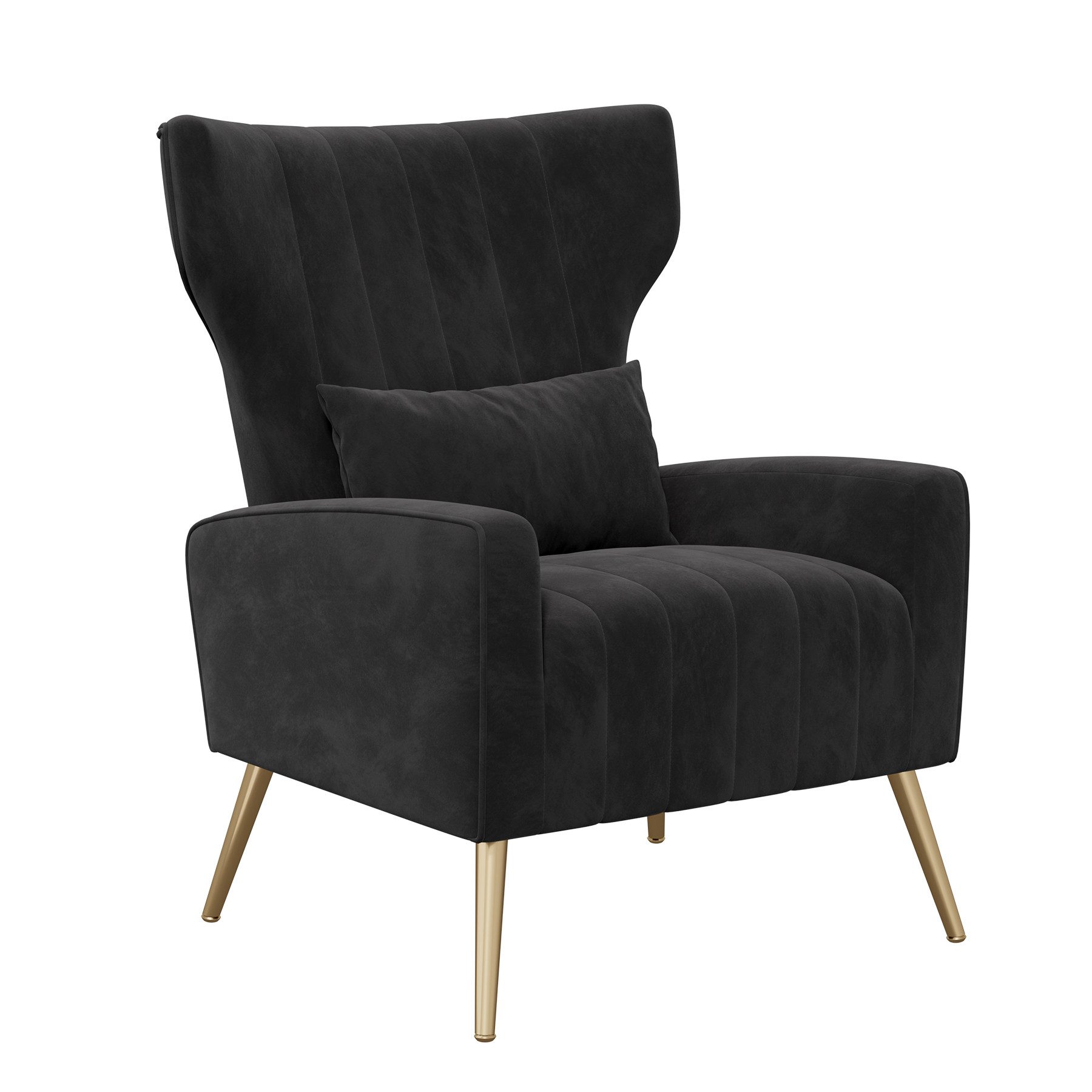 HawthyHome Ohrensessel mit Samtbezug Moderner Loungesessel– Hohe Rückenlehn günstig online kaufen