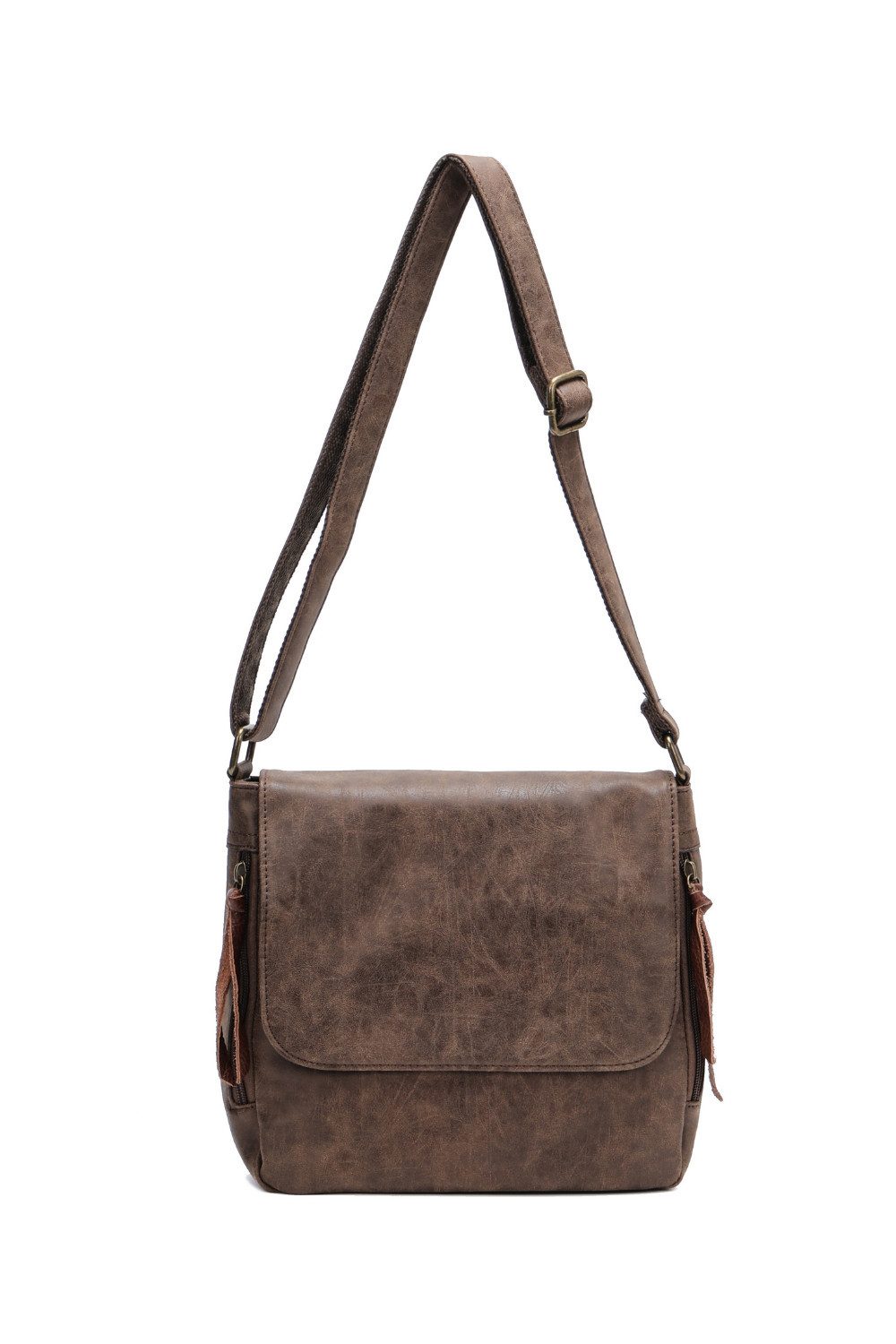 BRISE TASCHE Schultertasche Vintage Chic Canvas Umhängetasche mit Reißverschluss