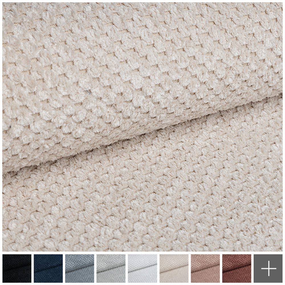 novely® Stoff ZEVEN Plüschiger Möbelstoff in Cord-Optik mit Kachelmuster, Robust, Superweiche Haptik, Wabenartiges Design, Meterware, 1lfm – Bild 3 von 5
