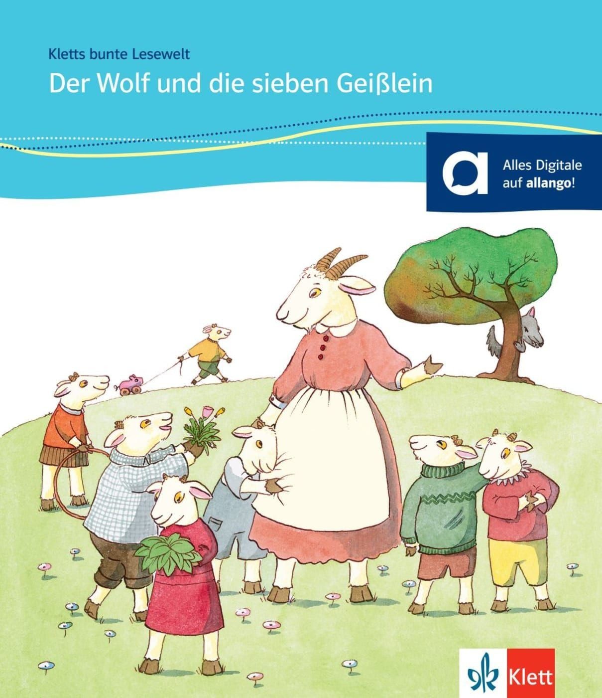 Schulbuch Der Wolf und die sieben Geißlein Deutsche Lektüre für Kinder mit Grund Brüder Grimm, Angelika Lundquist-Mog