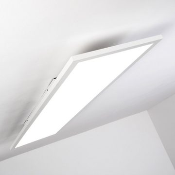 hofstein Panel »Vacil« LED Deckenpanel längliche in weiß aus Metall, 3000 Kelvin, 40 Watt, 3200 Lumen, moderne Deckenlampe aus Metall