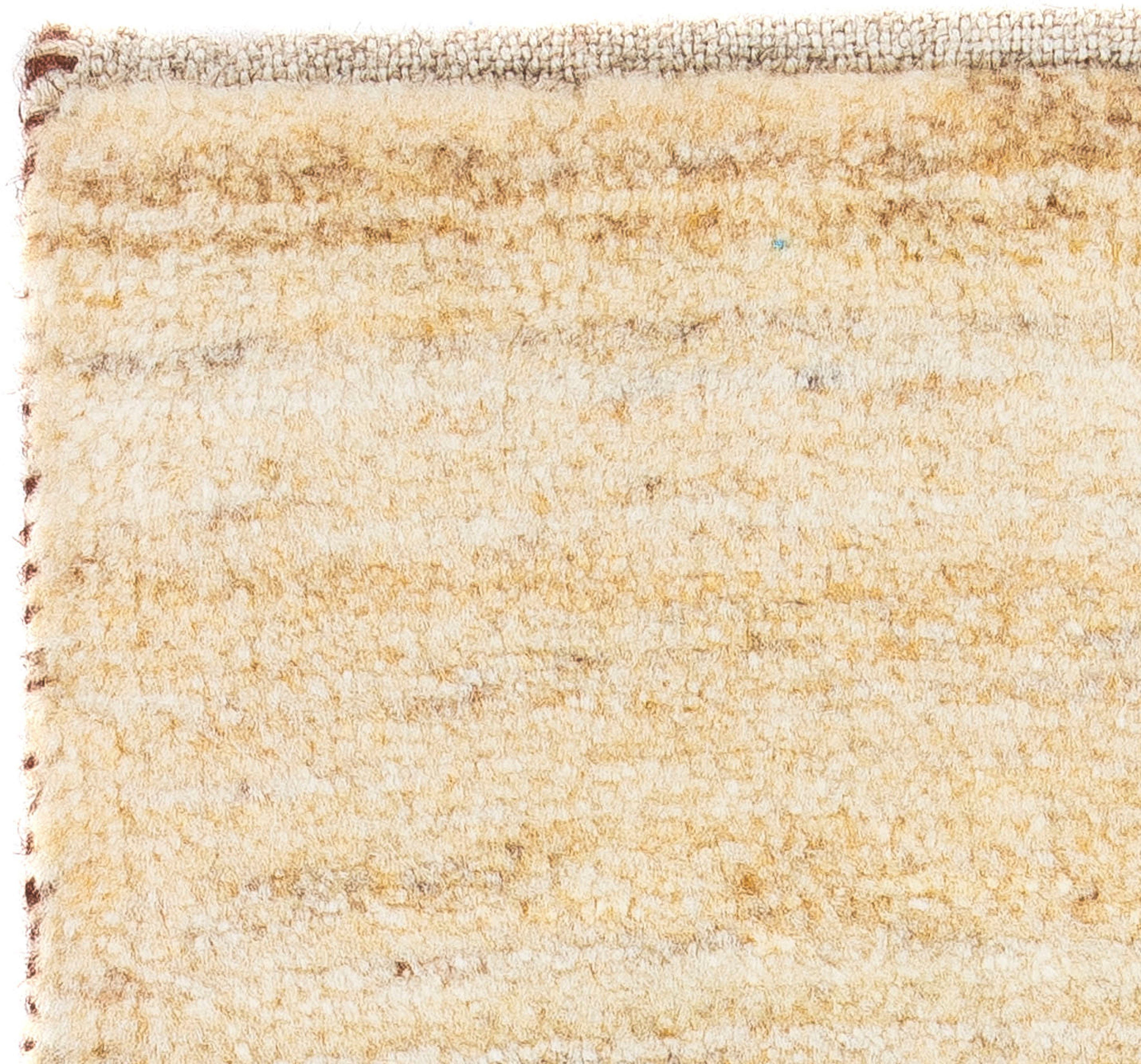 Wollteppich Gabbeh x - Wohnzimmer, - Perser cm 40 - Handgeknüpft, beige, 60 Höhe: Zertifikat morgenland, mit 12 mm, rechteckig, Einzelstück Loribaft