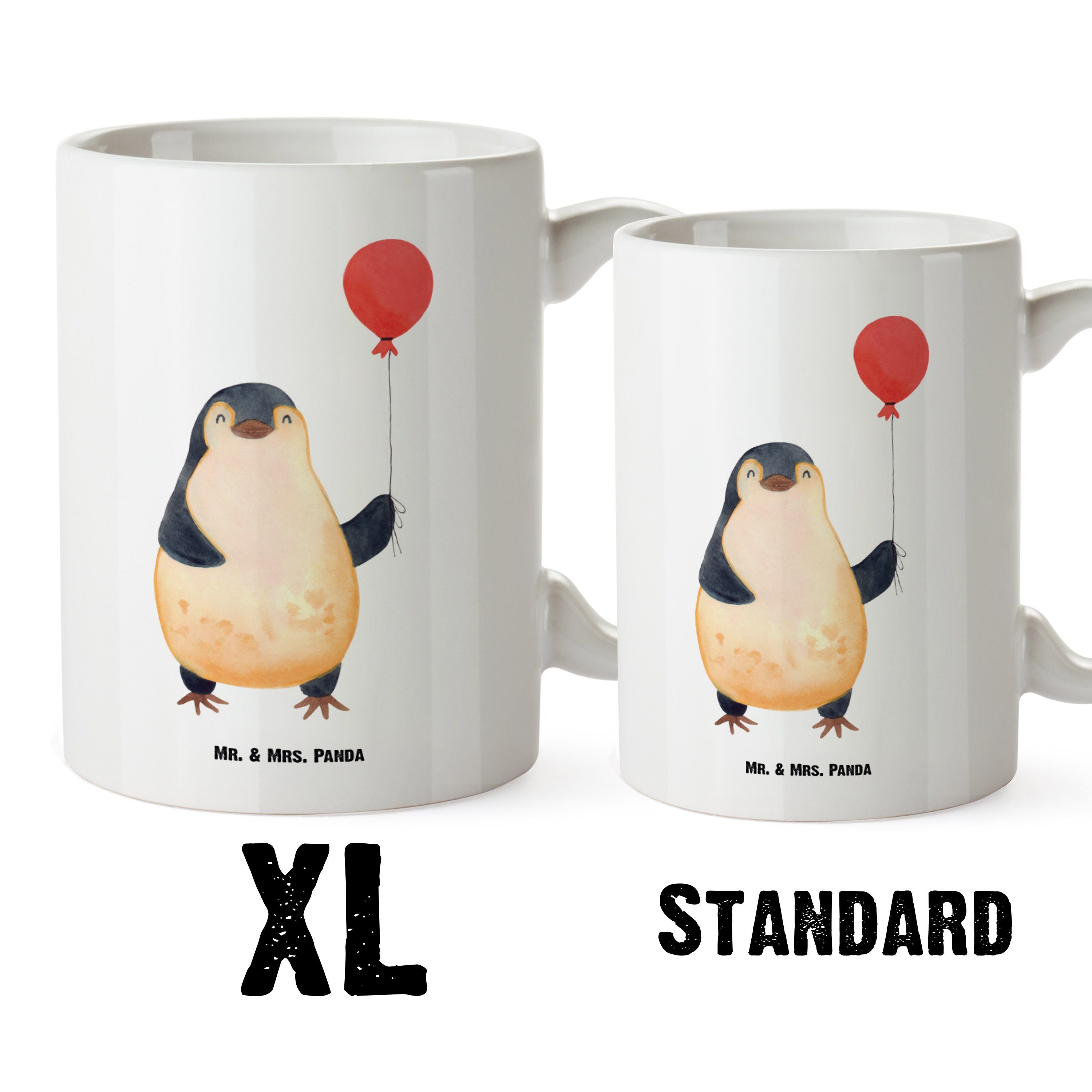 Mr. Tasse - Weiß Keramik Tasse, & - XL Pinguin Tasse Luftballon Laune, XL Bec, Mrs. Panda gute Geschenk, Große