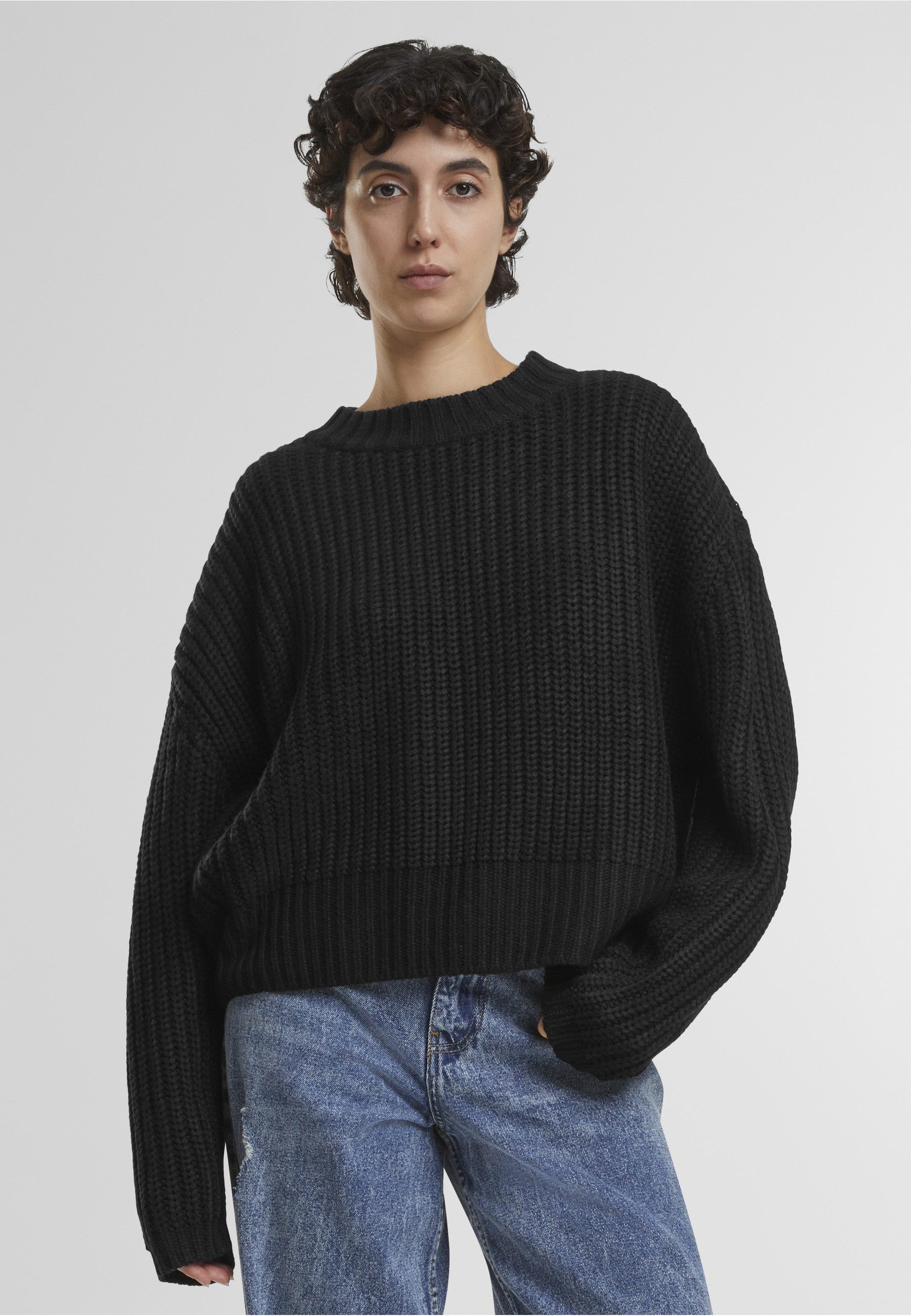 URBAN CLASSICS Rundhalspullover Urban Classics Ladies Wide Basic Oversized Sweater (1-tlg)