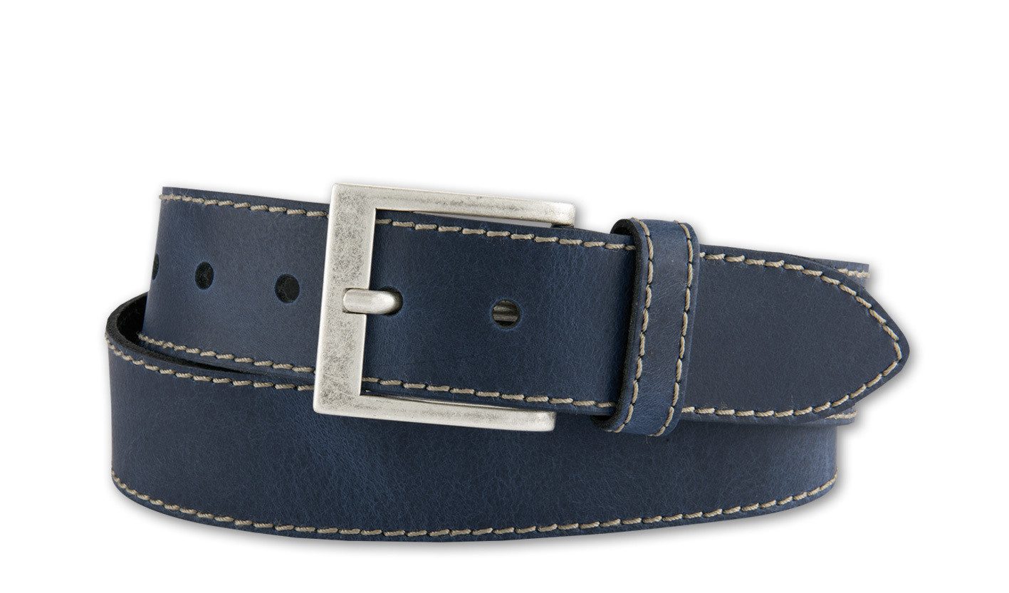 BERND GÖTZ Ledergürtel Ledergürtel mit dekorativer Naht und markanter Ecksc günstig online kaufen