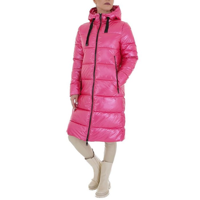 Ital-Design Steppjacke Damen Freizeit Kapuze Gefüttert Wintermantel in Pink