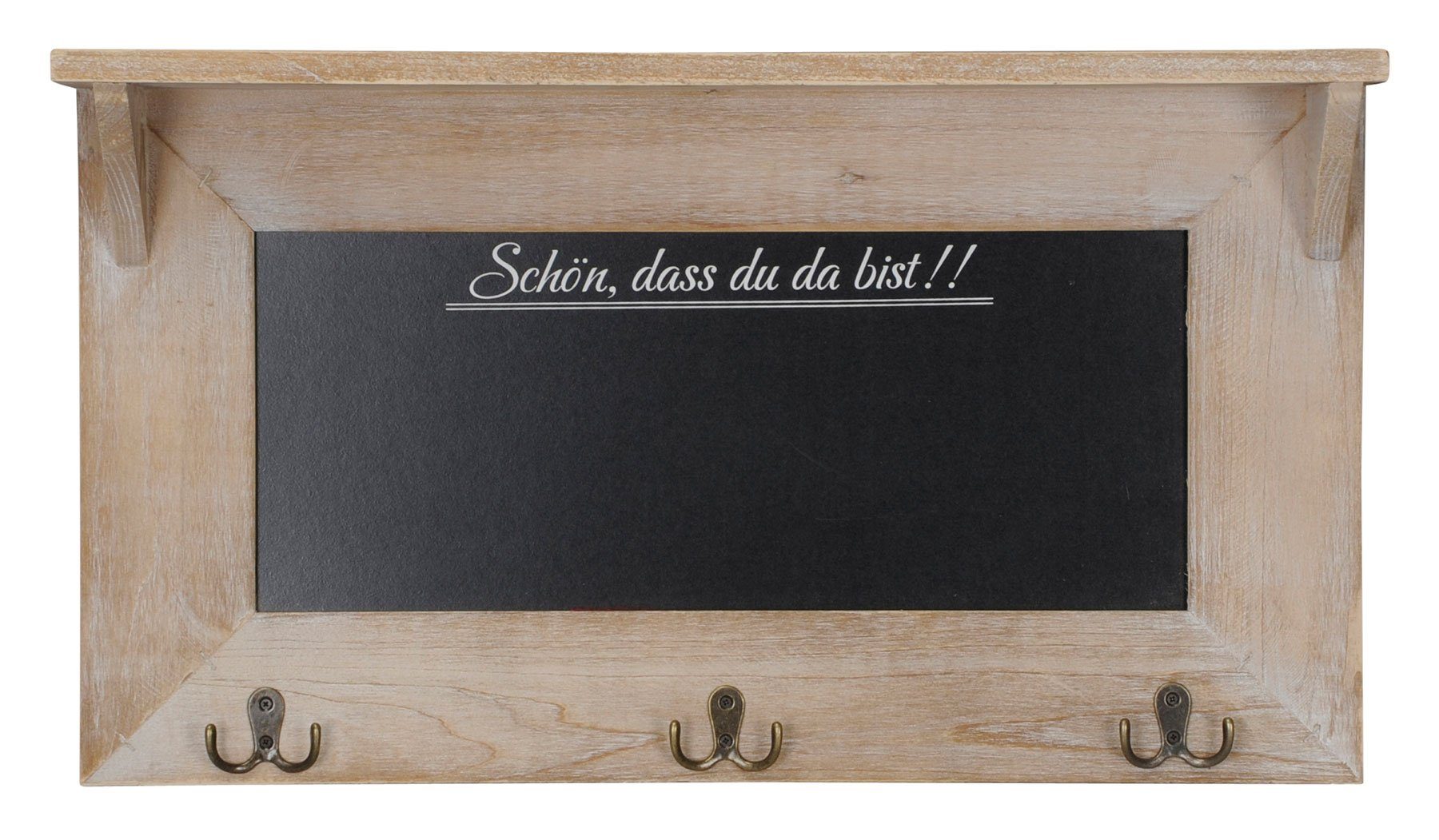 Levandeo® Memoboard, Wandgarderobe 60x34cm Memoboard Holz Braun Ablage Kreidetafel Shabby