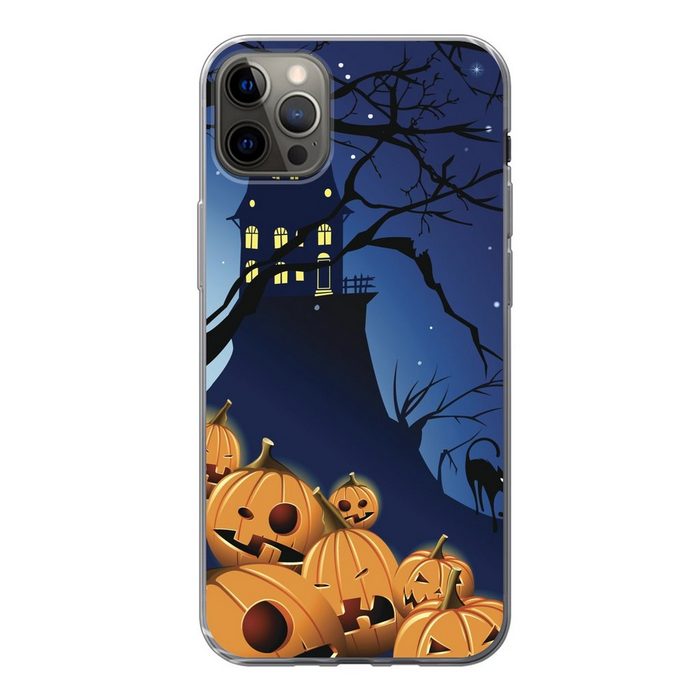 MuchoWow Handyhülle Eine Halloween-Nacht in einer Illustration Handyhülle Apple iPhone 13 Pro Max Smartphone-Bumper Print Handy