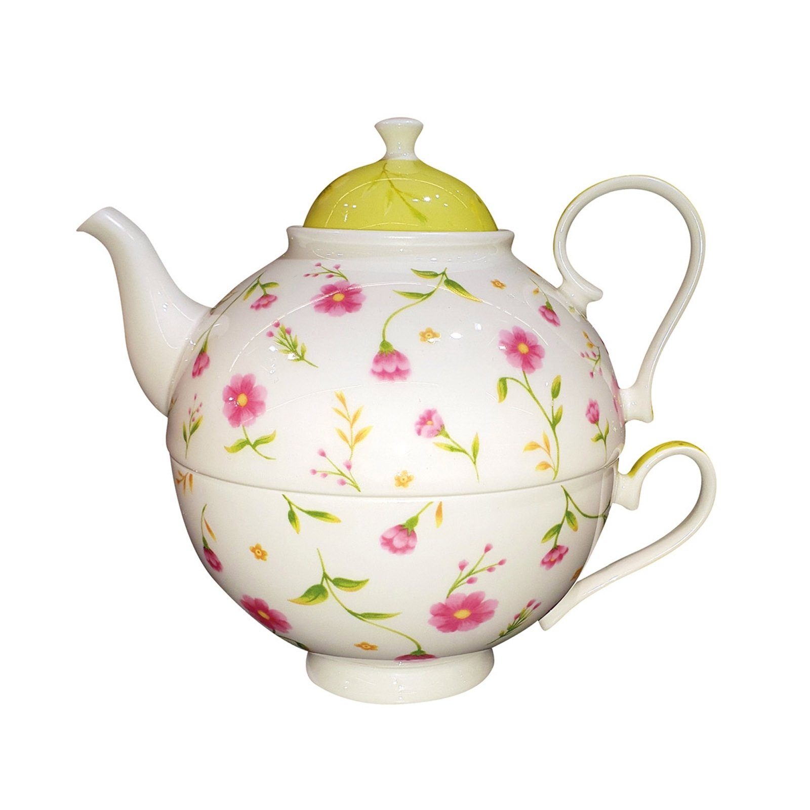 Jameson + Tailor Teekanne Tea for One Klassik Blumenranke, 0.5 l, (Stück), Set Teekanne Teetasse