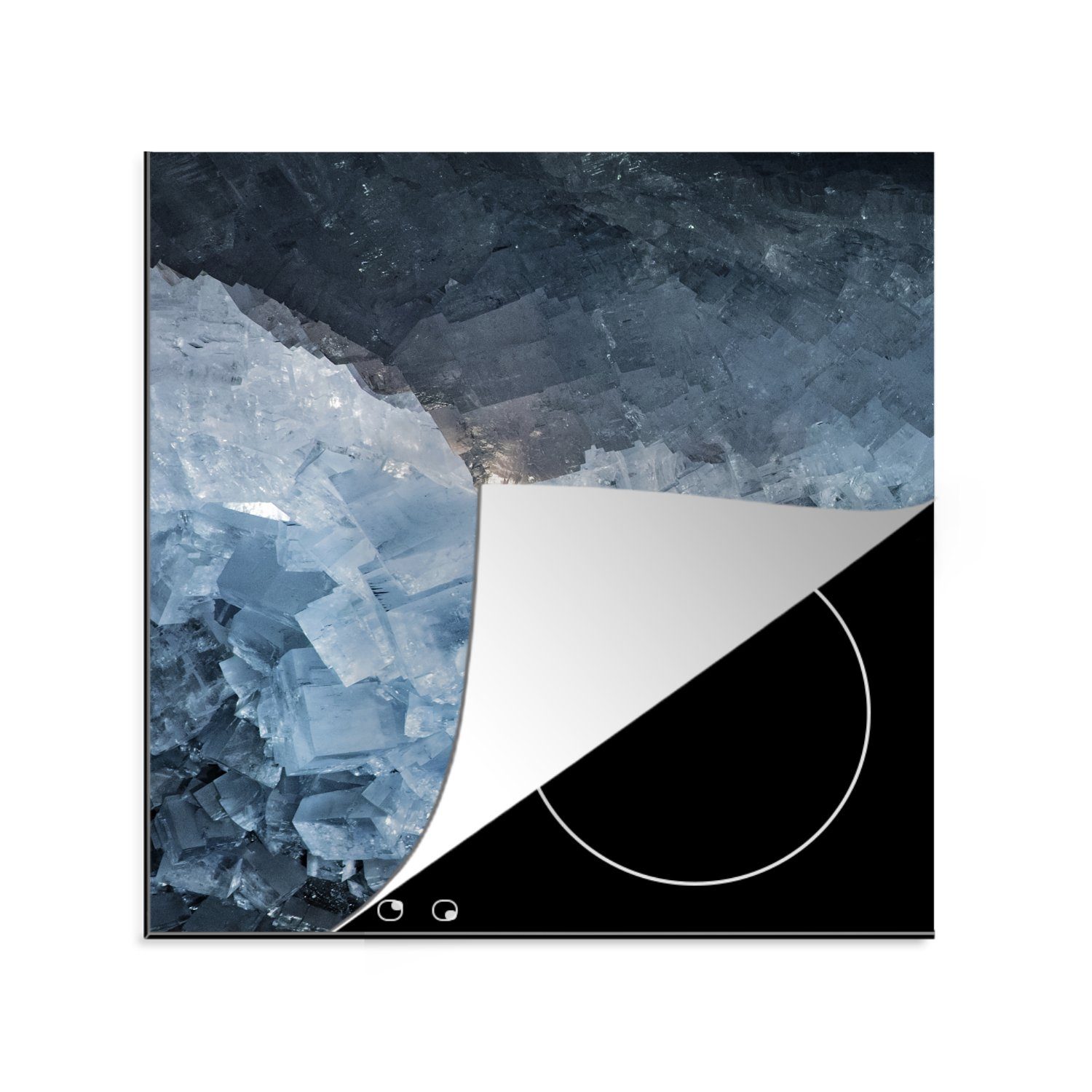 MuchoWow Herdblende-/Abdeckplatte Nahaufnahme von Salzkristallen aus der Natur, Vinyl, (1 tlg), 78x78 cm, Ceranfeldabdeckung, Arbeitsplatte für küche