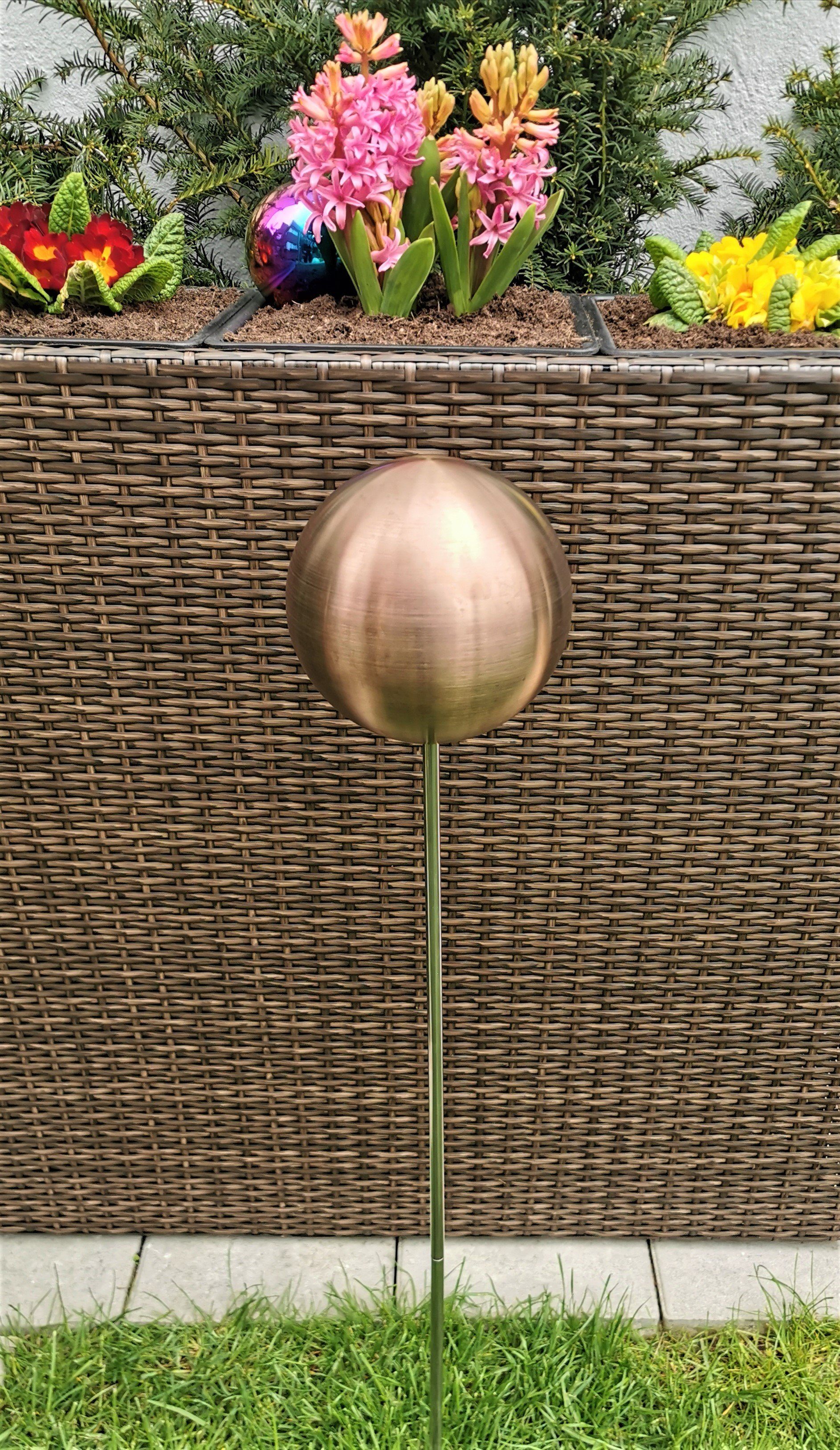 Jürgen Bocker GartenAmbiente Gartenstecker Rosenkugel Edelstahl Golden
