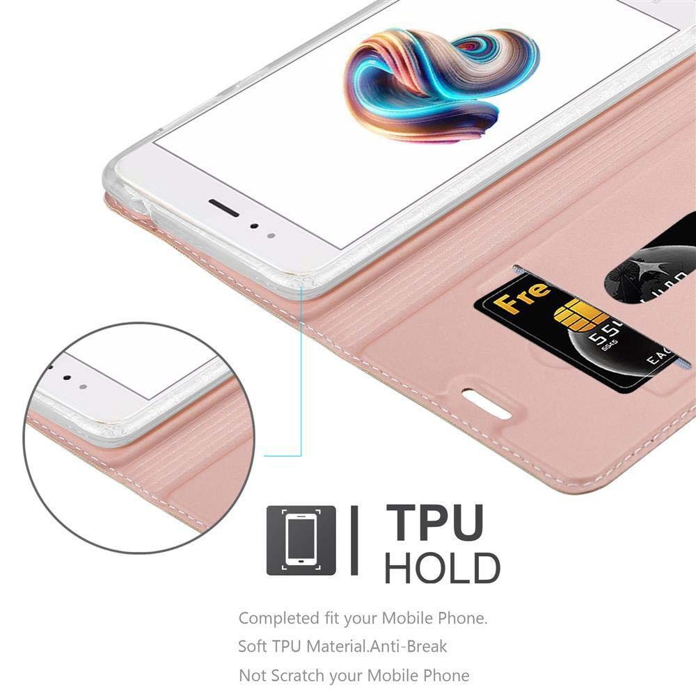 Cadorabo Handyhülle für Xiaomi Mi A1 / Mi 5X Hülle Xiaomi Mi A1 / Mi 5X, Schutzhülle Hülle mit Standfunktion, Magnetverschluss und Kartenfach