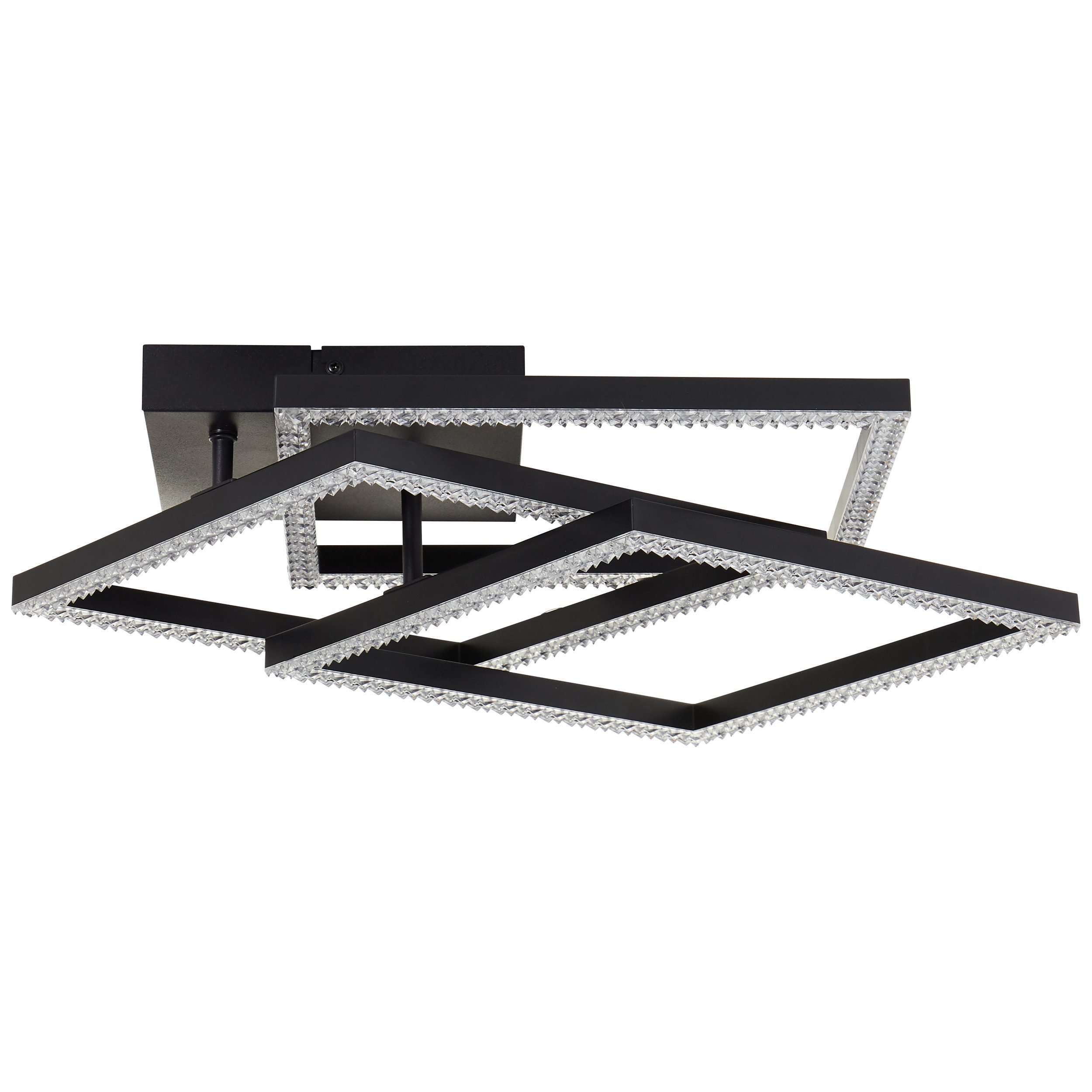 Brilliant LED Deckenleuchte Ranni, LED fest integriert, Neutralweiß, 47 x 47, 3900 lm, 4000 K, Kristalloptik, schwenkbar, schwarz