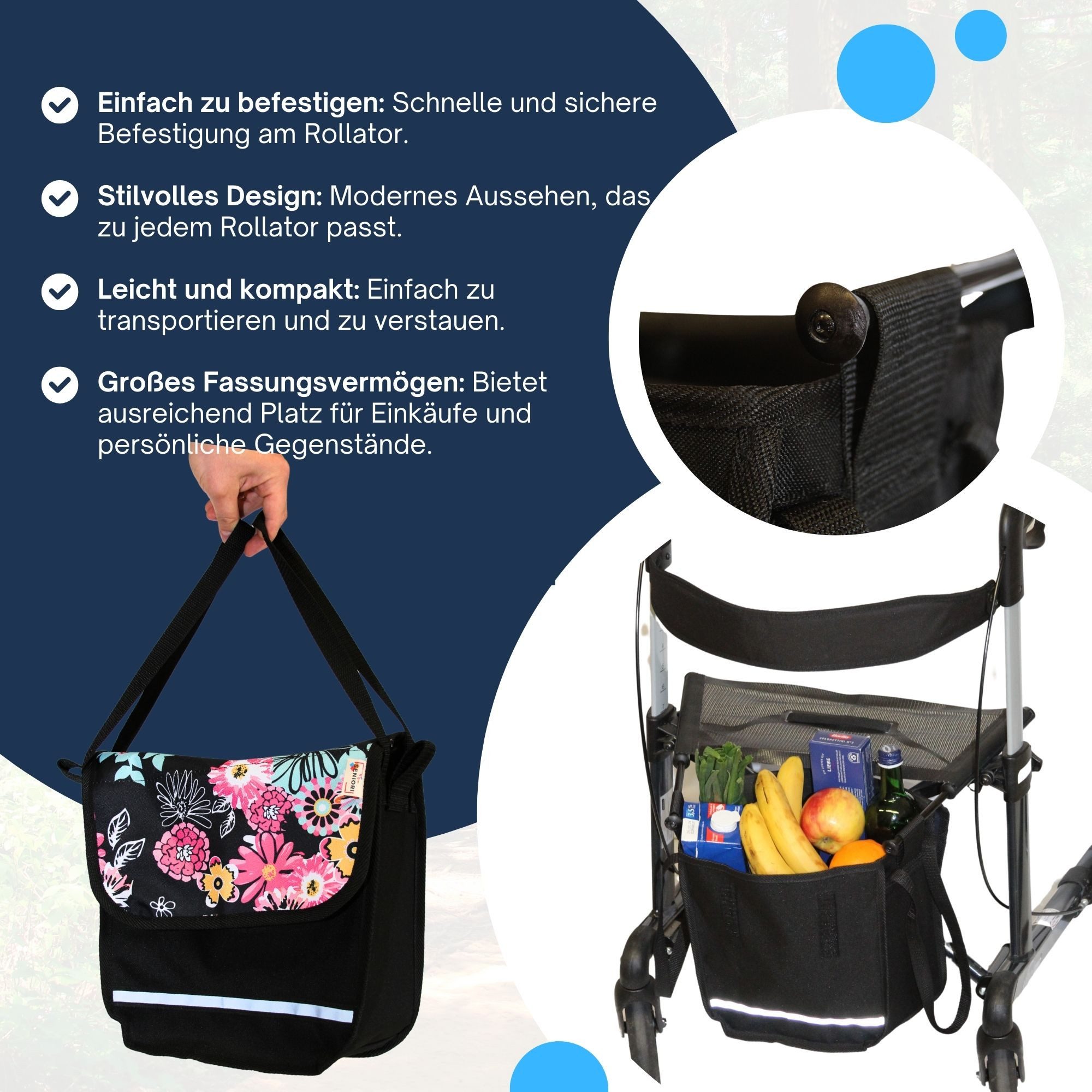 Seniori Aufbewahrungstasche SENIORI Rollator / Rollstuhl Tasche Rollatortasche Rollstuhltasche