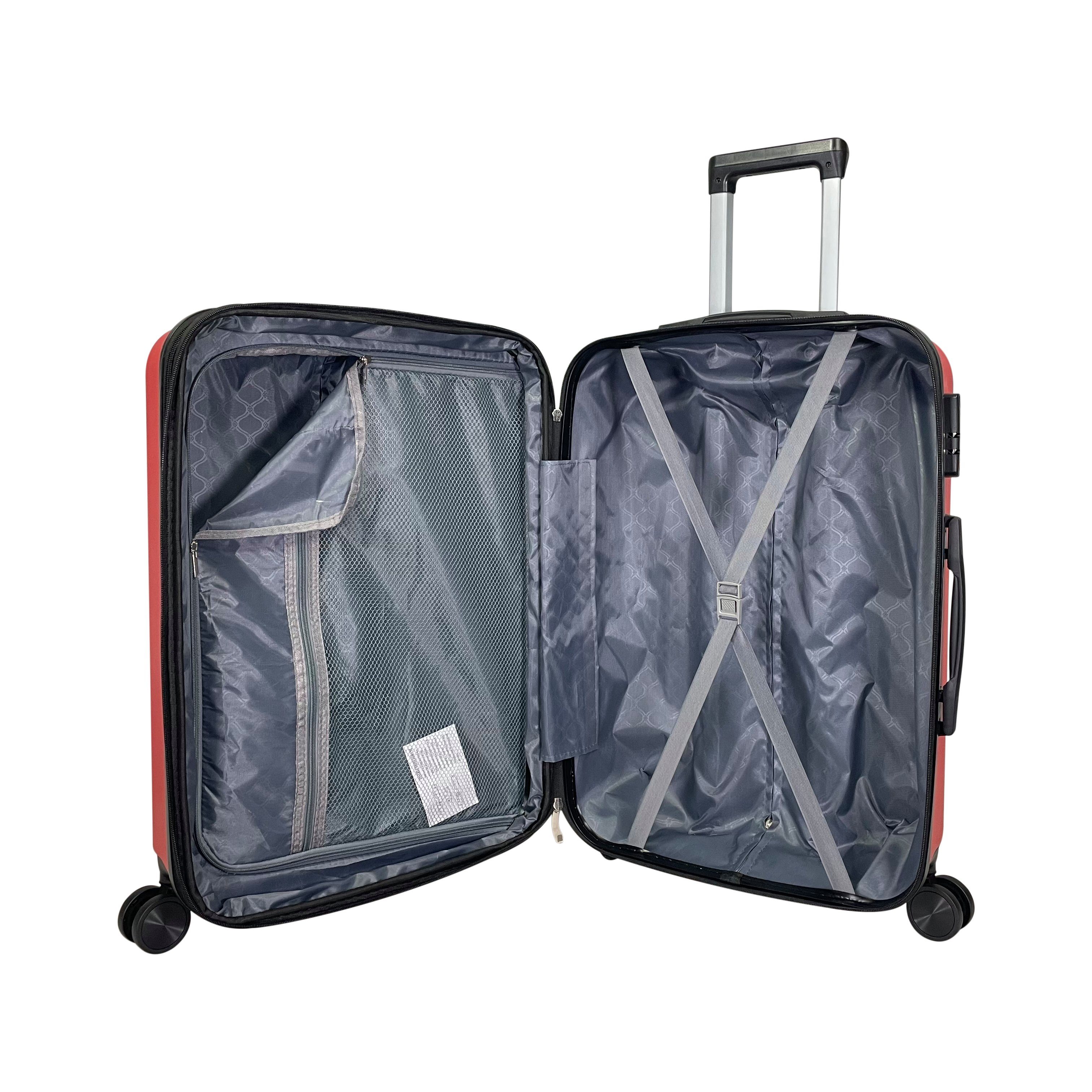 Reisekoffer Hartschalen (Handgepäck-Mittel-Groß-Set) erweiterbar ABS Rot Koffer MTB
